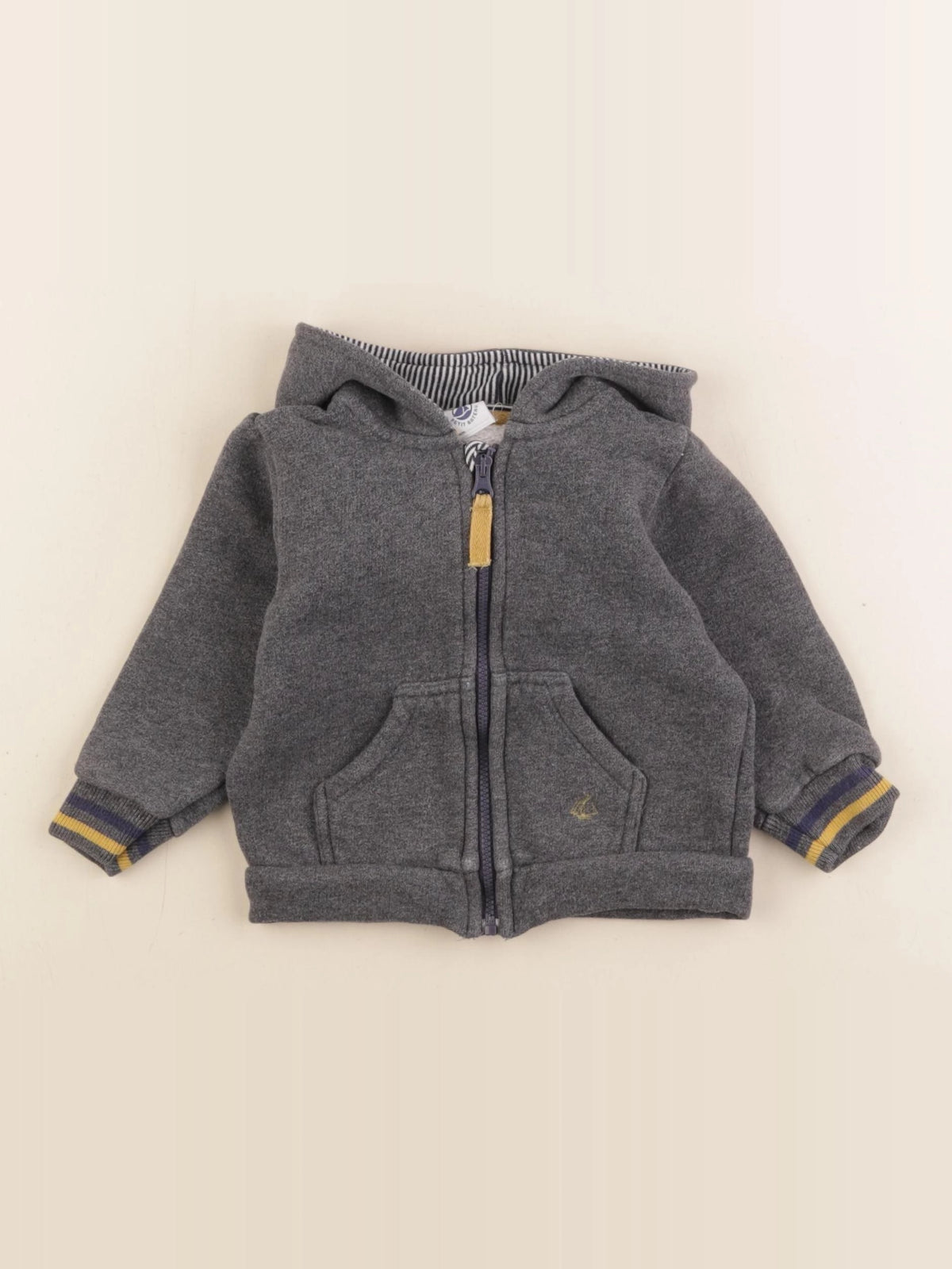Petit Bateau - sweat gris - 12 mois