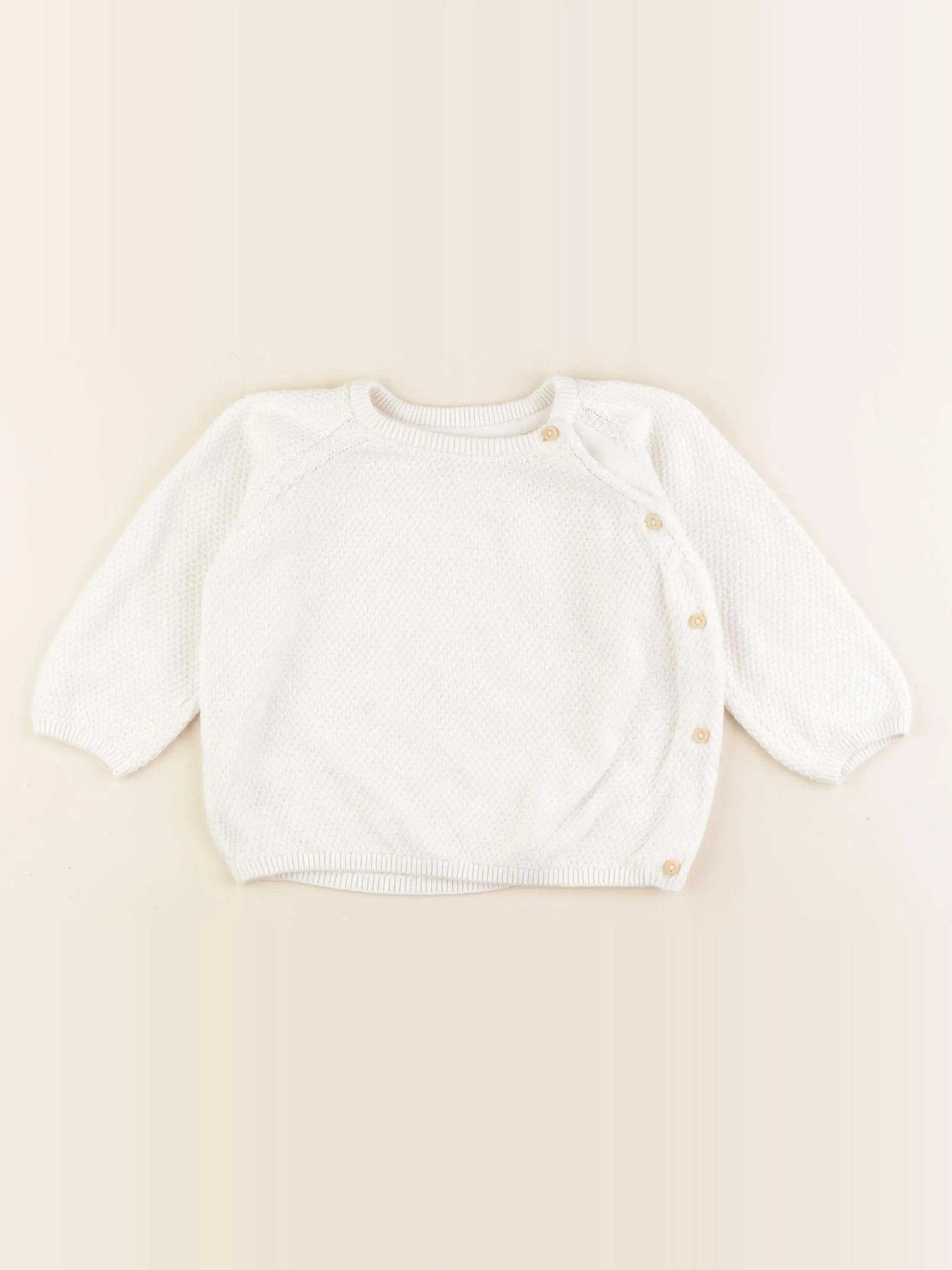 H&M - pull blanc - 6 mois
