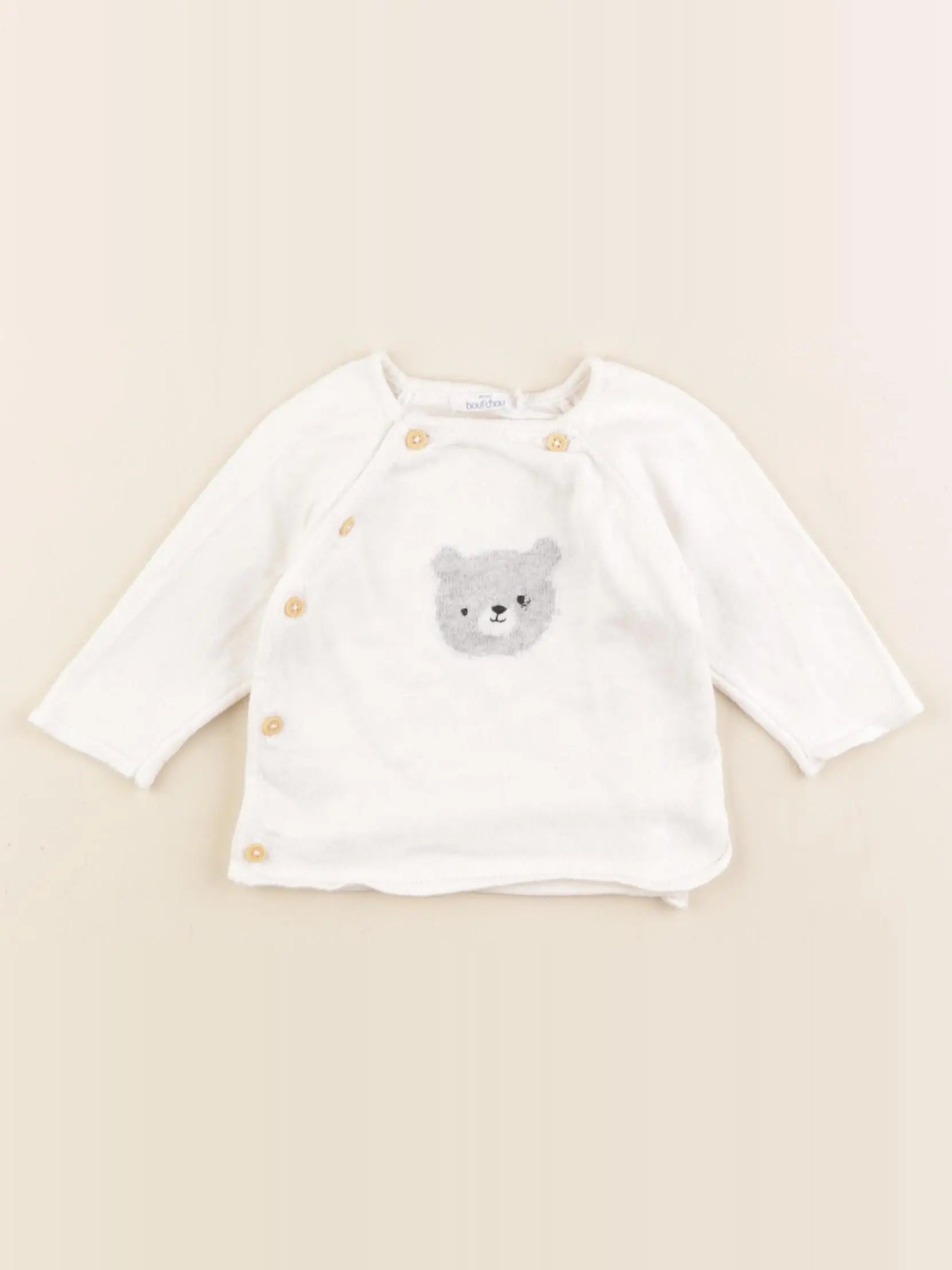 Boutchou - pull blanc - 1 mois