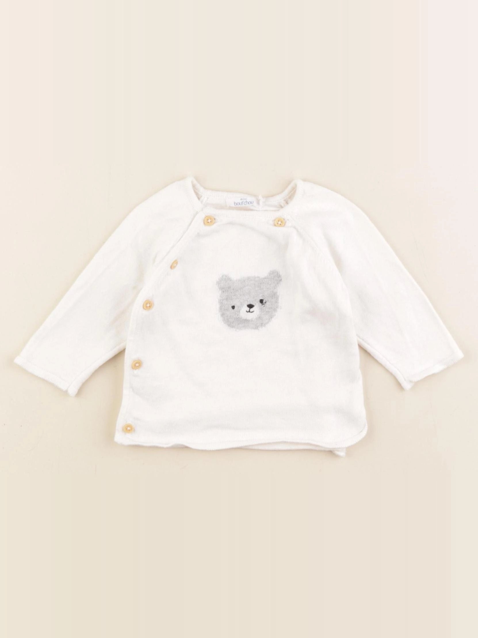 Boutchou - pull blanc - 1 mois