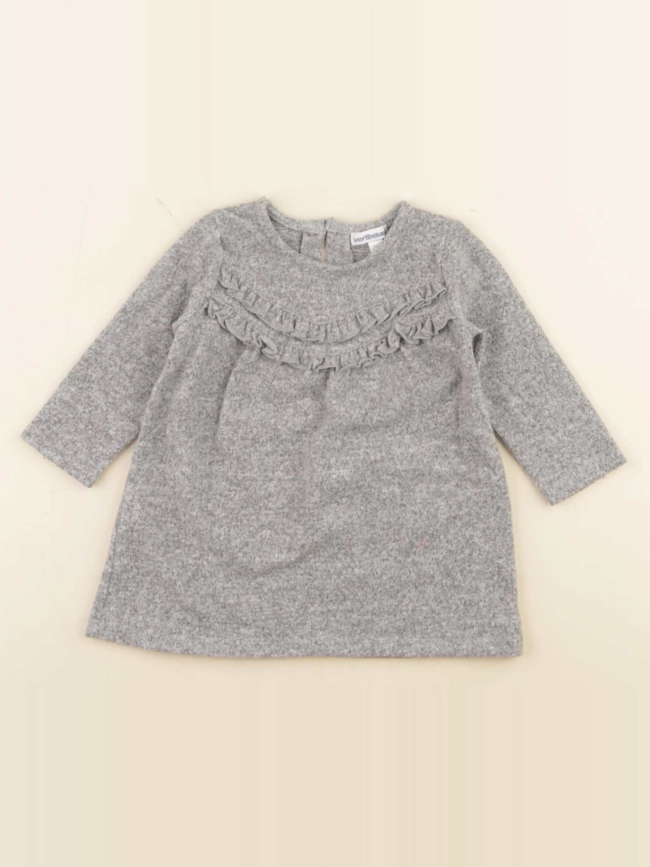 Vertbaudet - robe gris - 12 mois