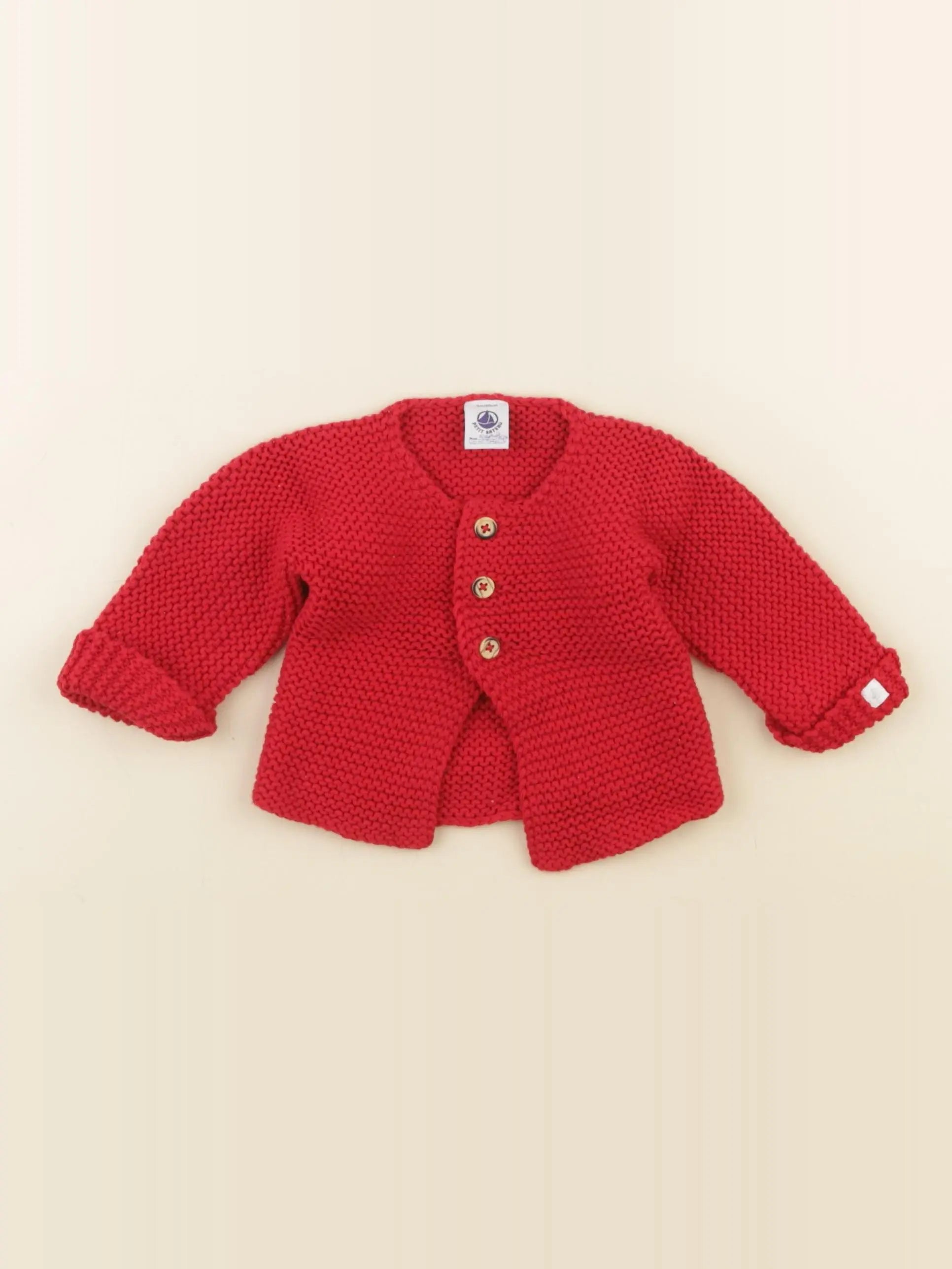 Petit Bateau - gilet rouge - 3 mois