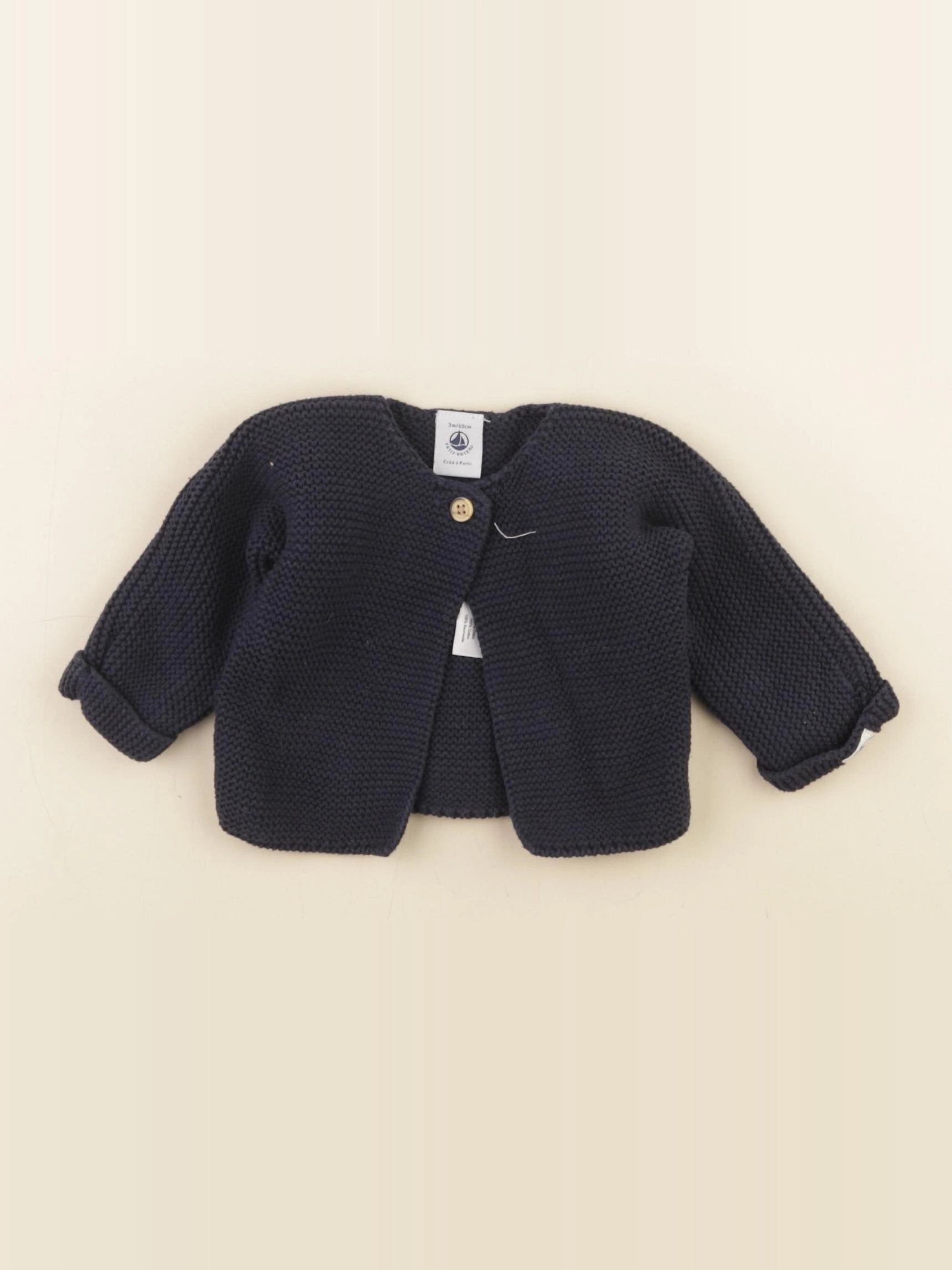 Petit Bateau - gilet bleu - 3 mois