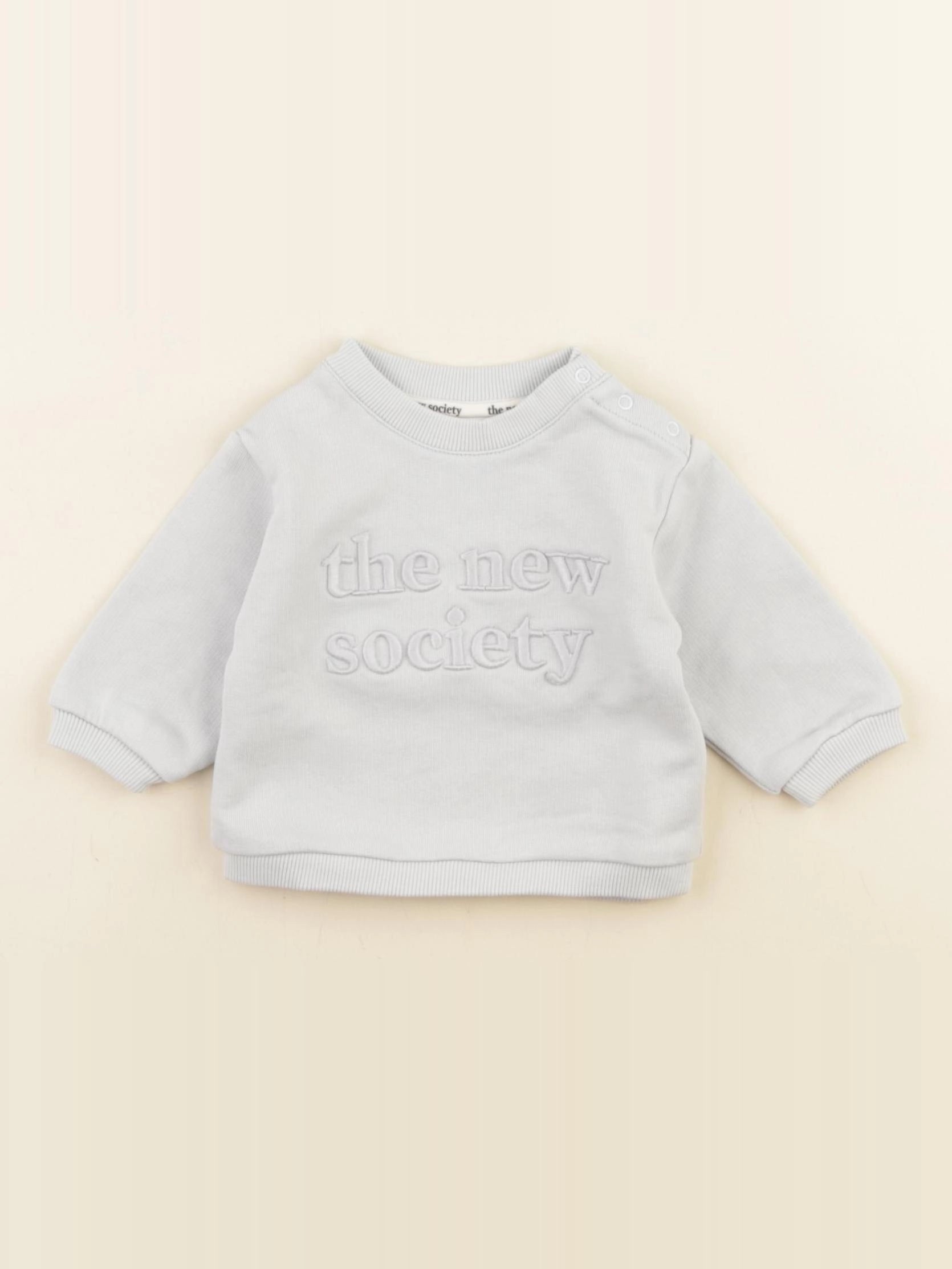 The new society - sweat bleu - 3 mois