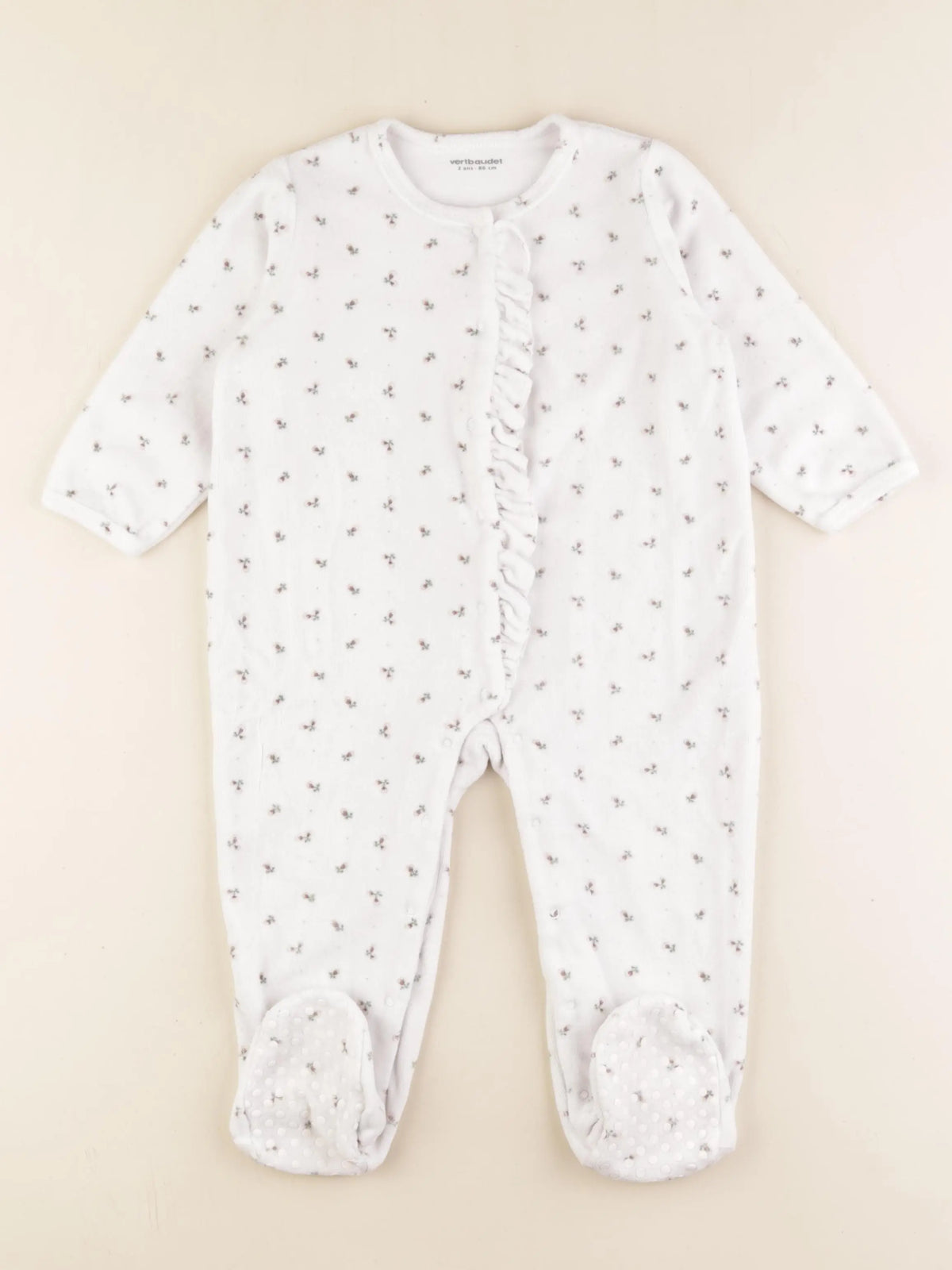 Vertbaudet - pyjama velours blanc - 2 ans