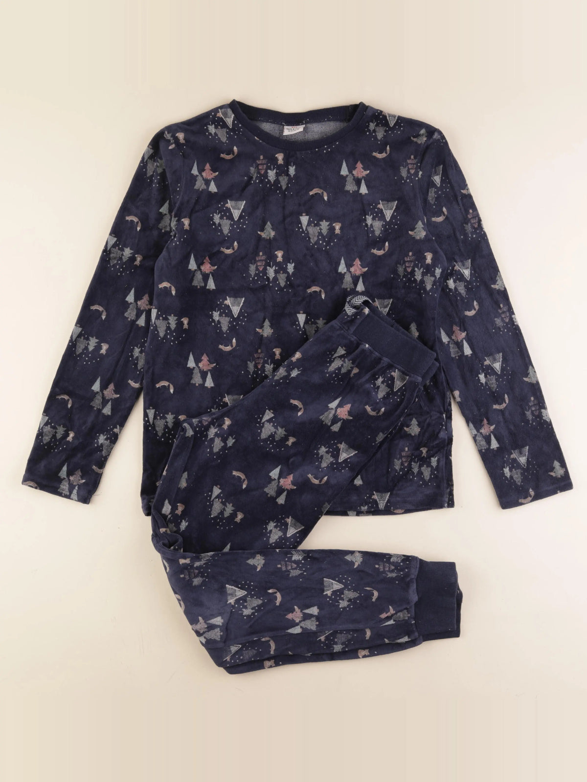 Tape à l'oeil - pyjama velours bleu - 14 ans