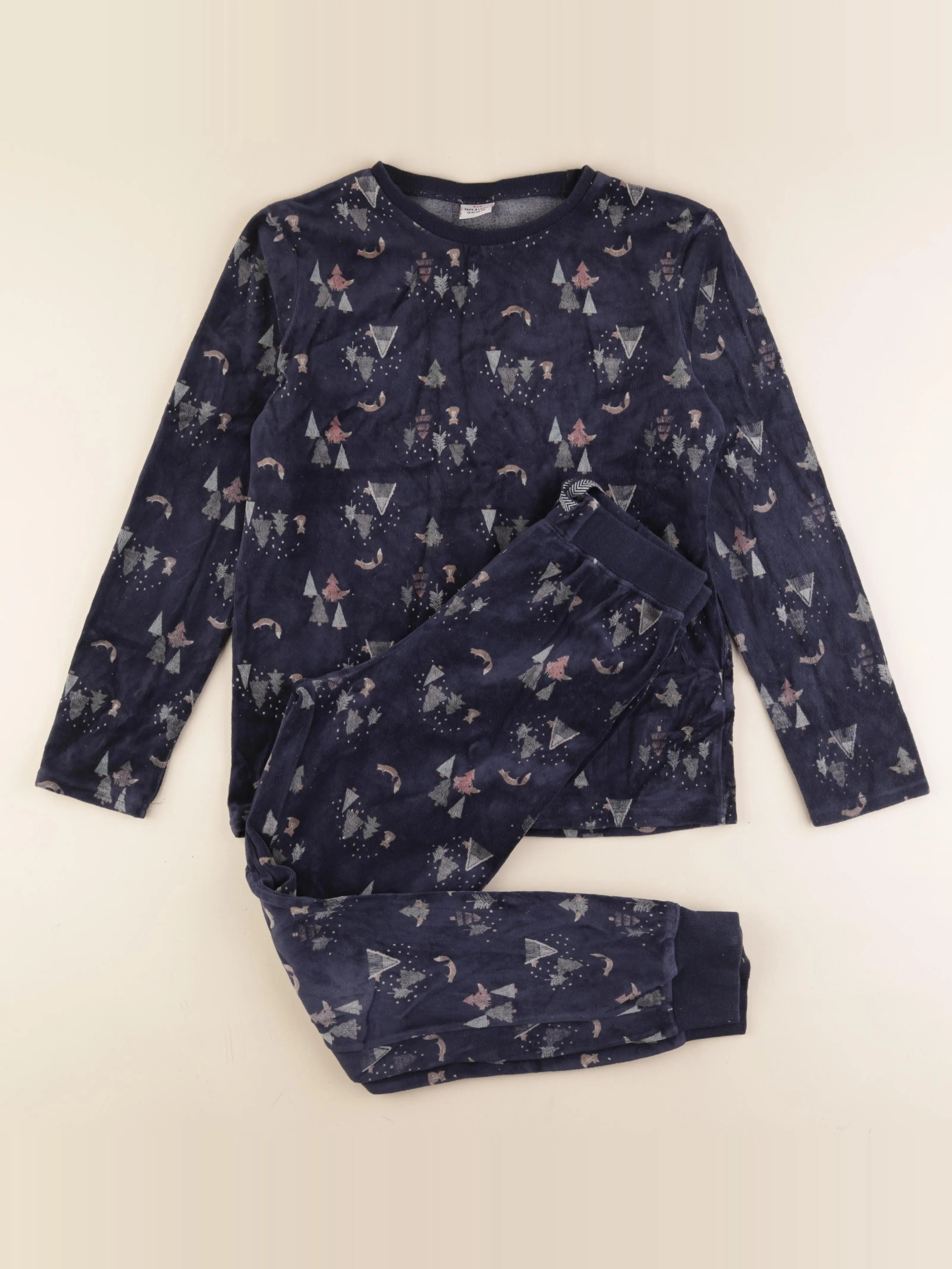 Tape à l'oeil - pyjama velours bleu - 14 ans