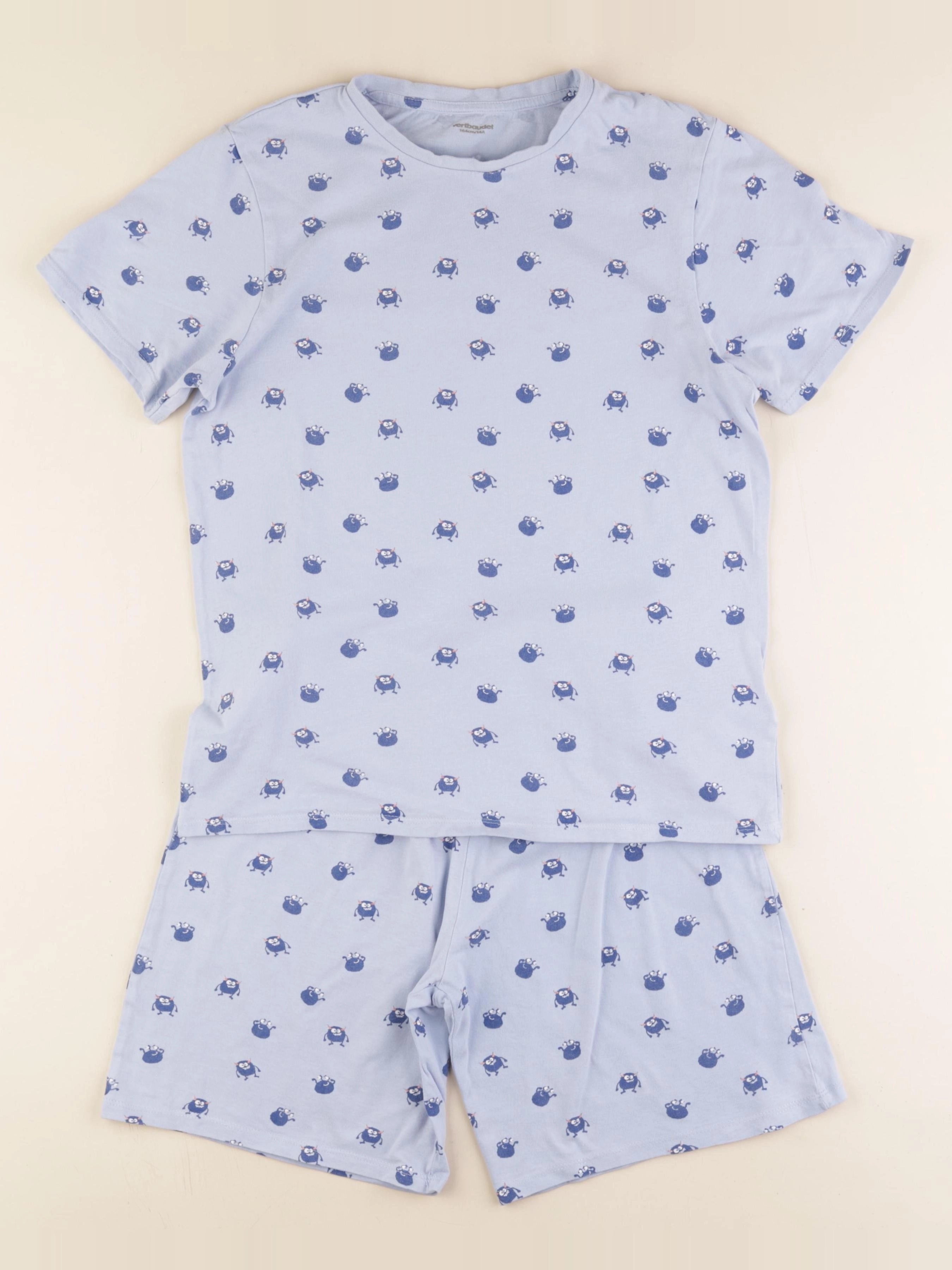 Vertbaudet - pyjama coton bleu - 14 ans