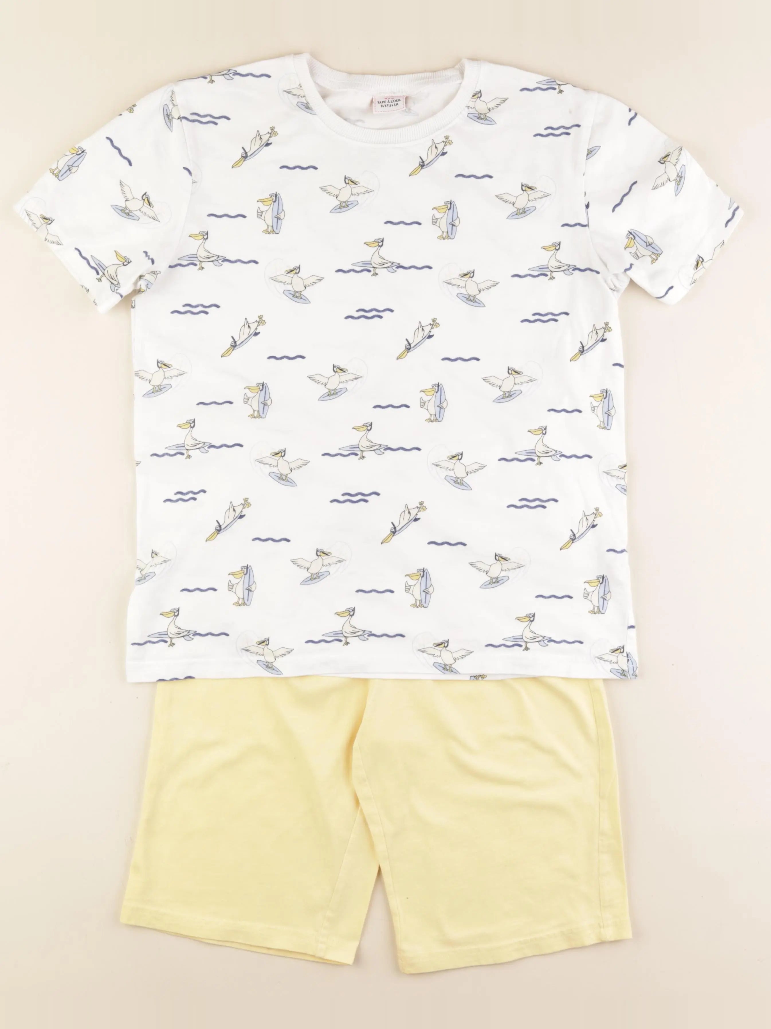 Tape à l'oeil - pyjama coton blanc, jaune - 14 ans