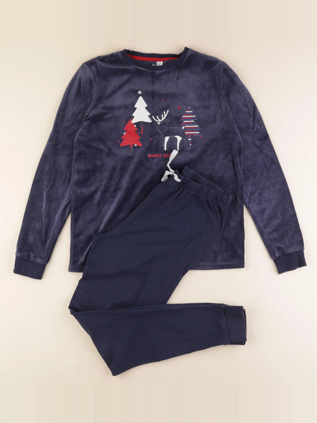 Okaidi - pyjama velours bleu - 14 ans