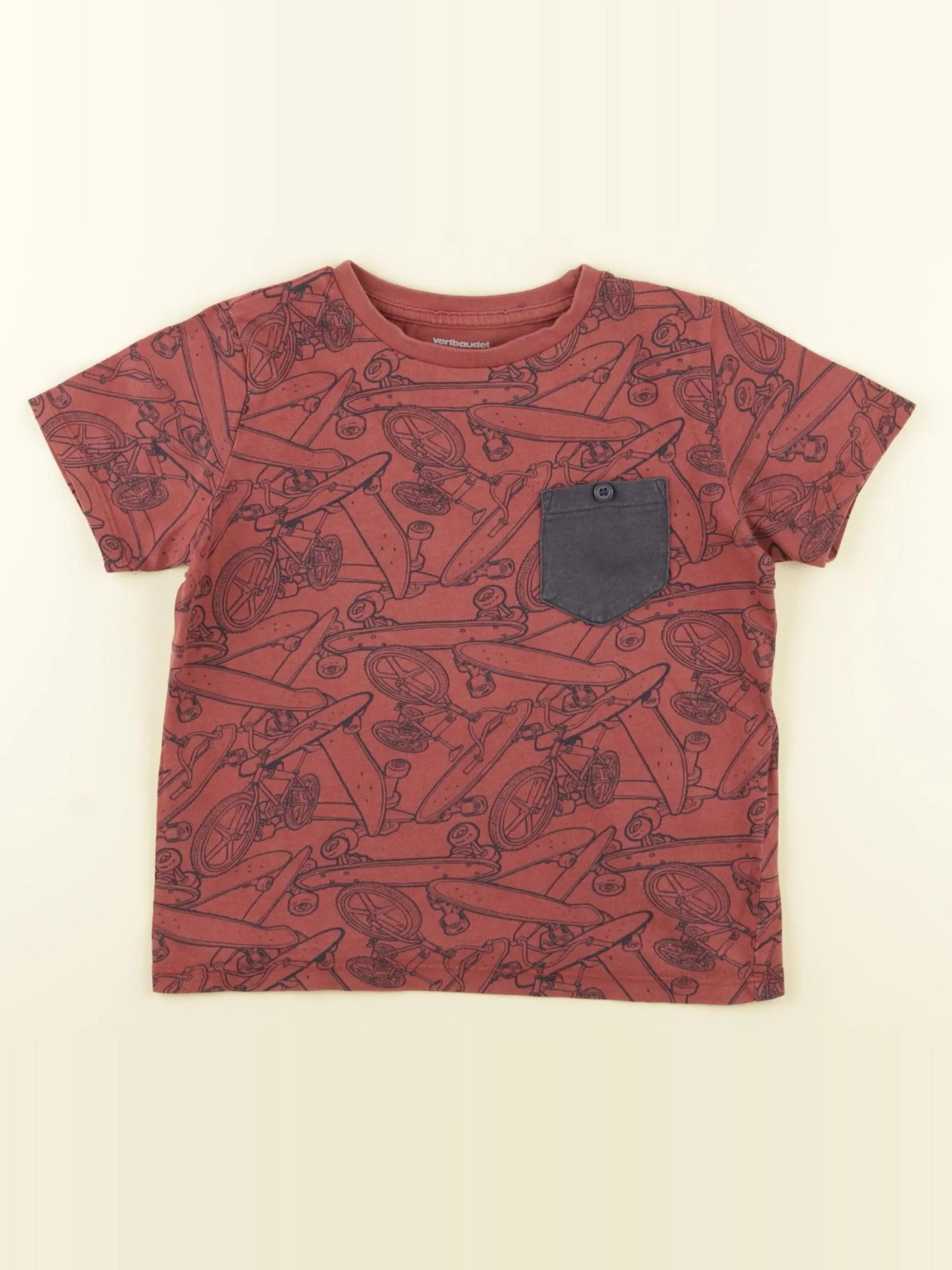 Vertbaudet - tee-shirt rouge - 5 ans