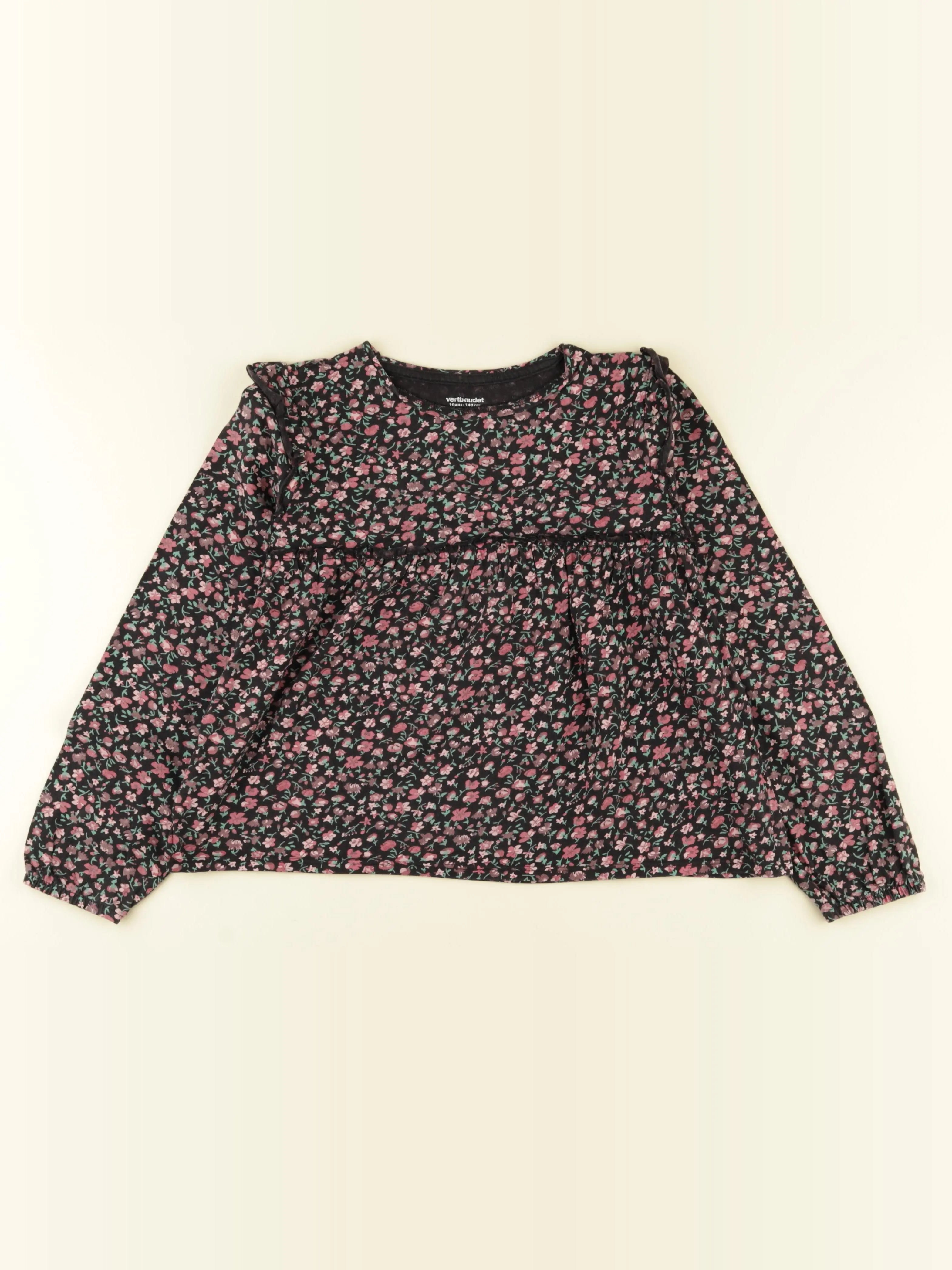 Vertbaudet - tee-shirt noir, rose - 10 ans