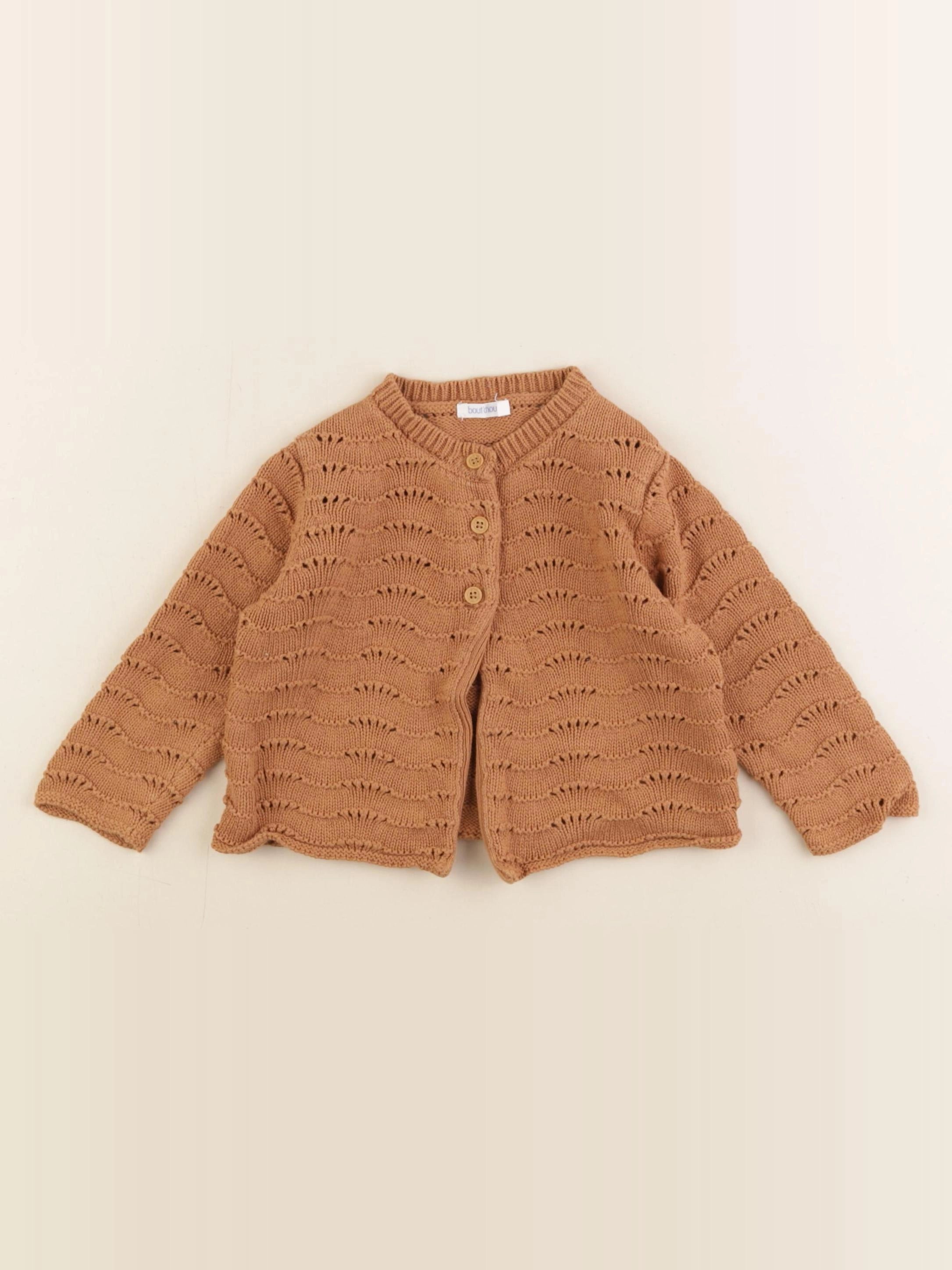 Boutchou - gilet marron - 12 mois