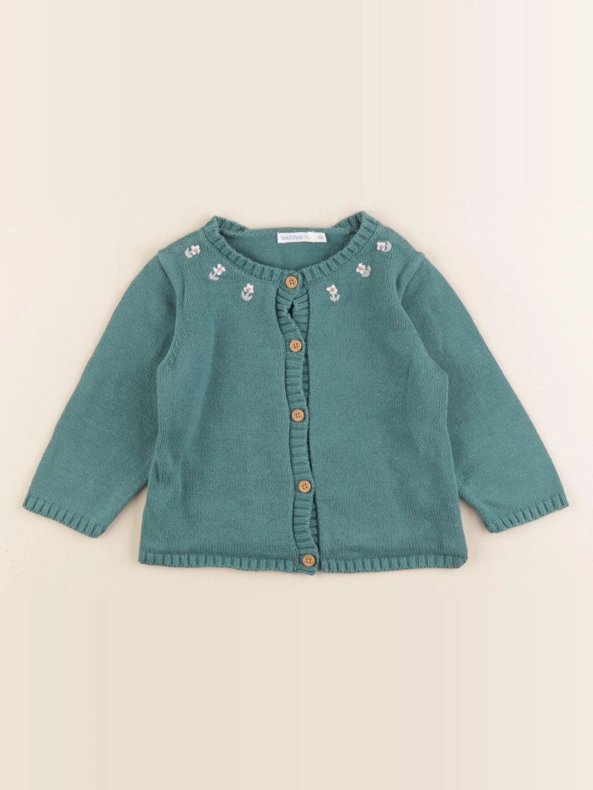 Boutchou - gilet vert - 12 mois