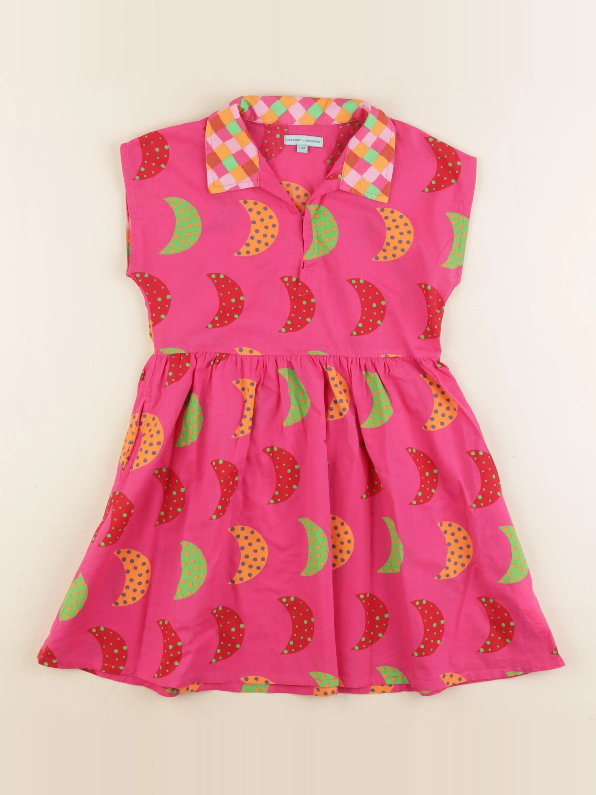 Monoprix - robe rose - 3/4 ans