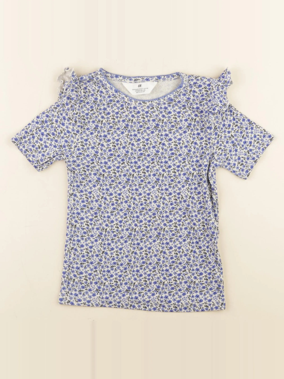 H&M - tee-shirt bleu - 6/8 ans