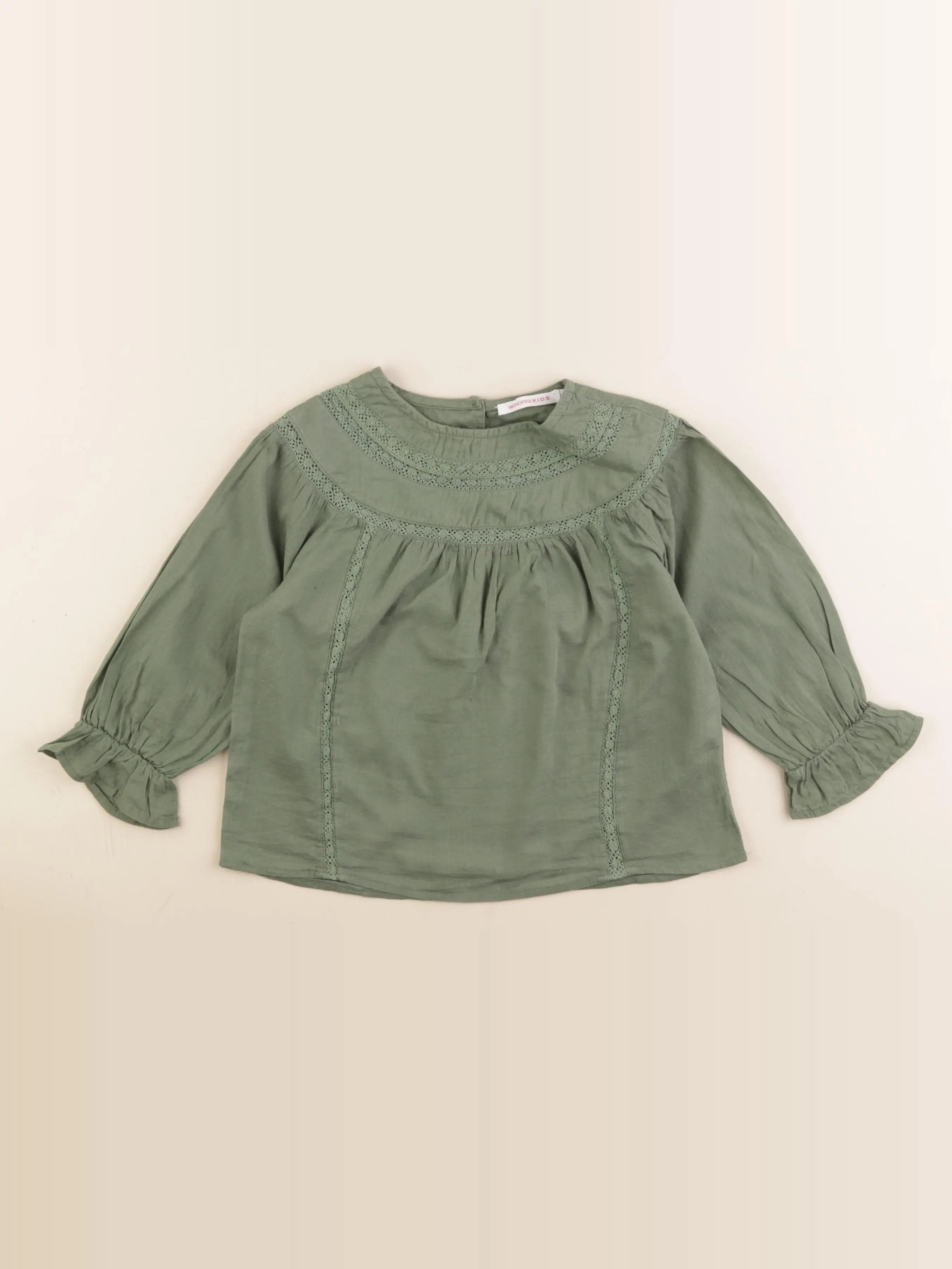 Monoprix - blouse vert - 3 ans