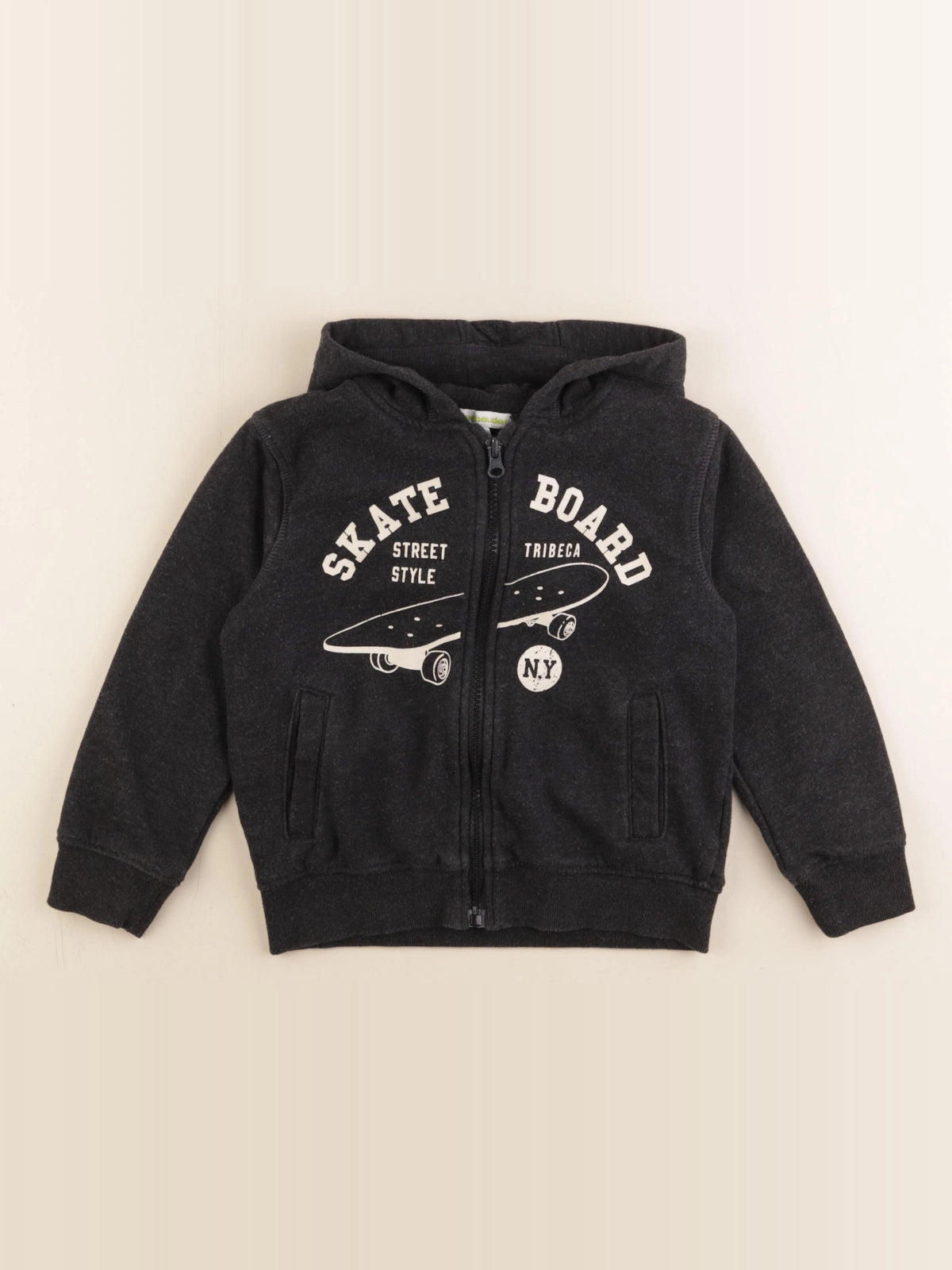 Vertbaudet - sweat noir - 6 ans