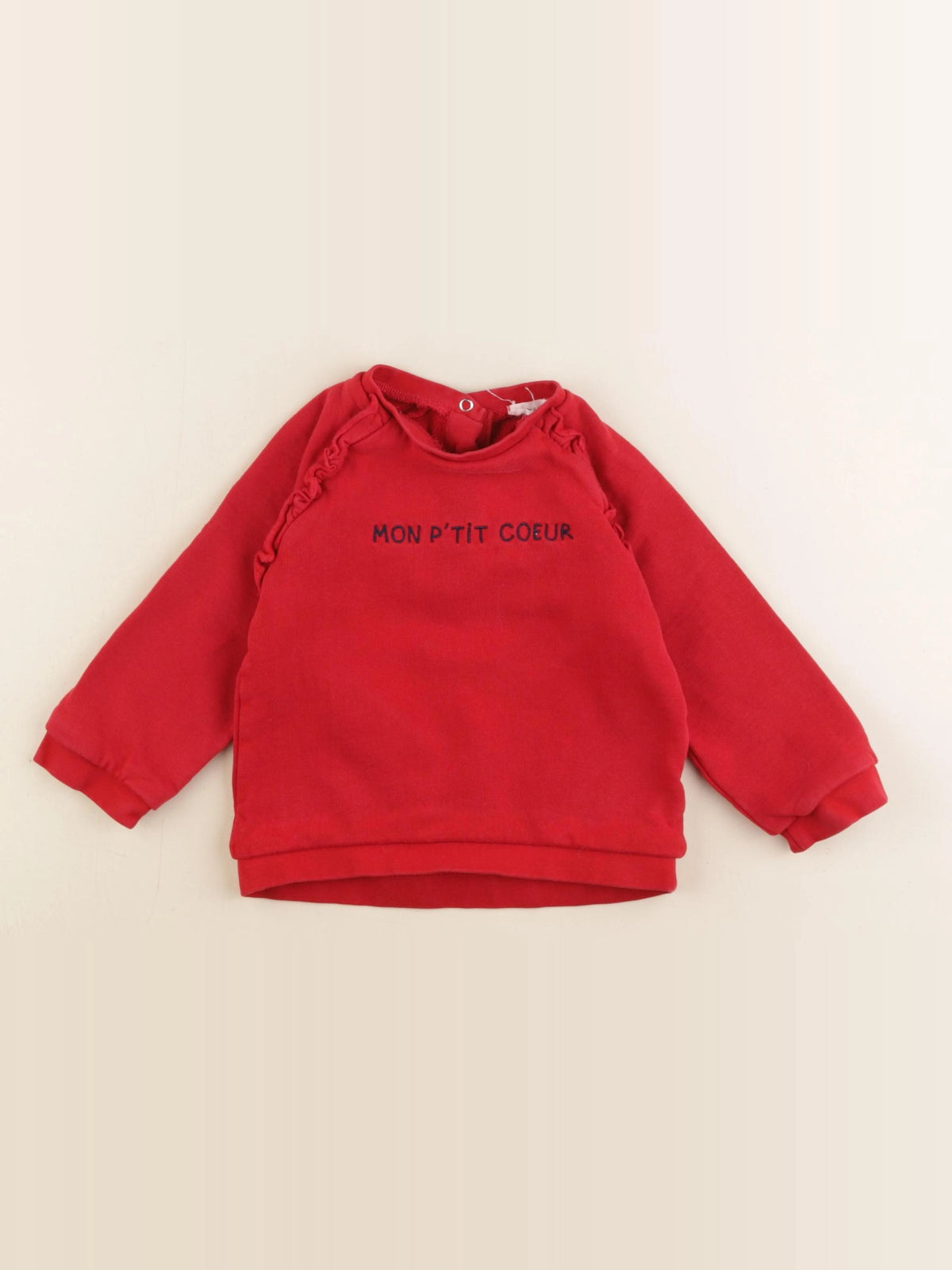 Vertbaudet - sweat rouge - 24 mois
