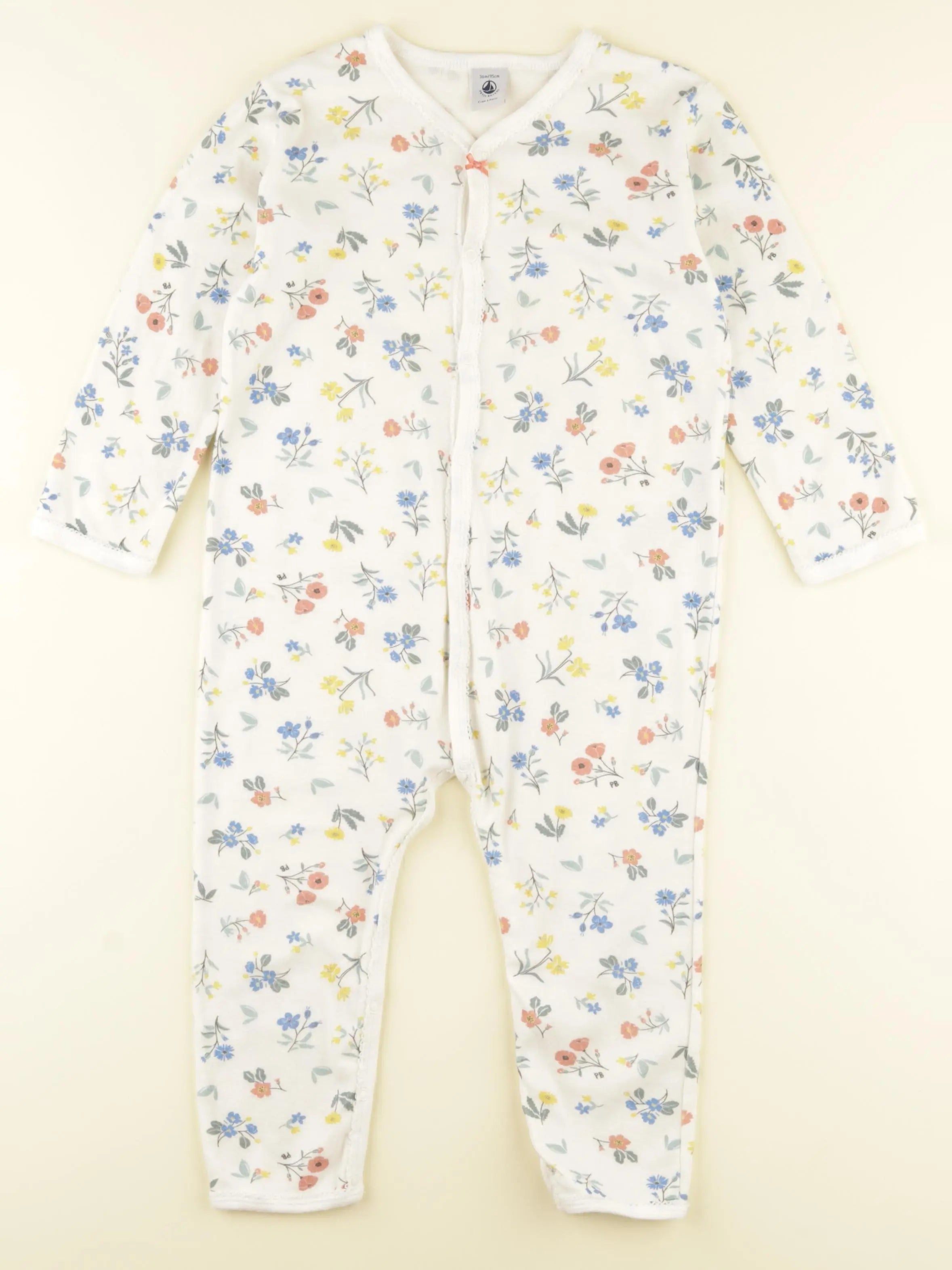 Petit Bateau - pyjama coton multicolore, beige - 36 mois