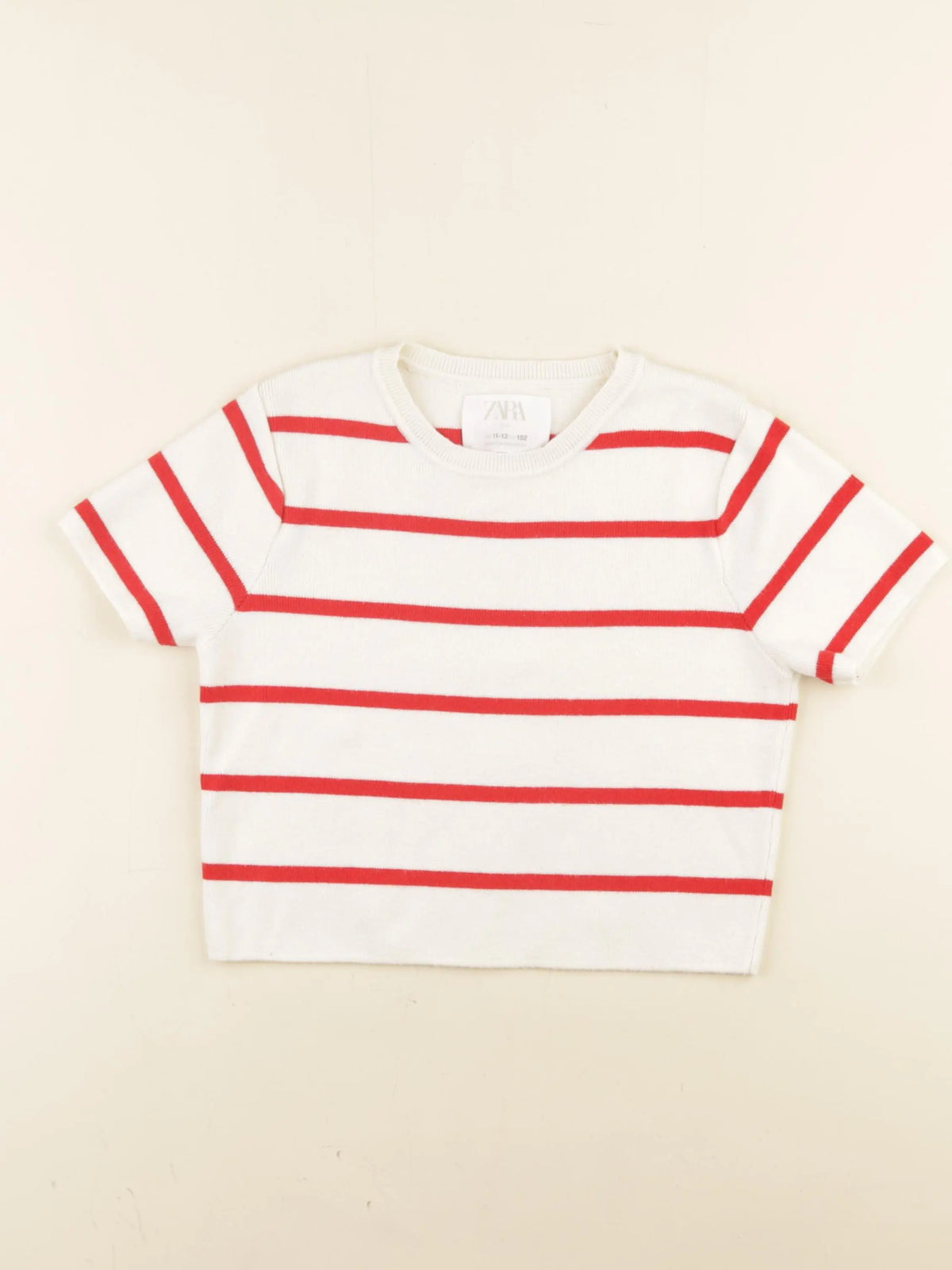 Zara - pull blanc, rouge - 11/12 ans