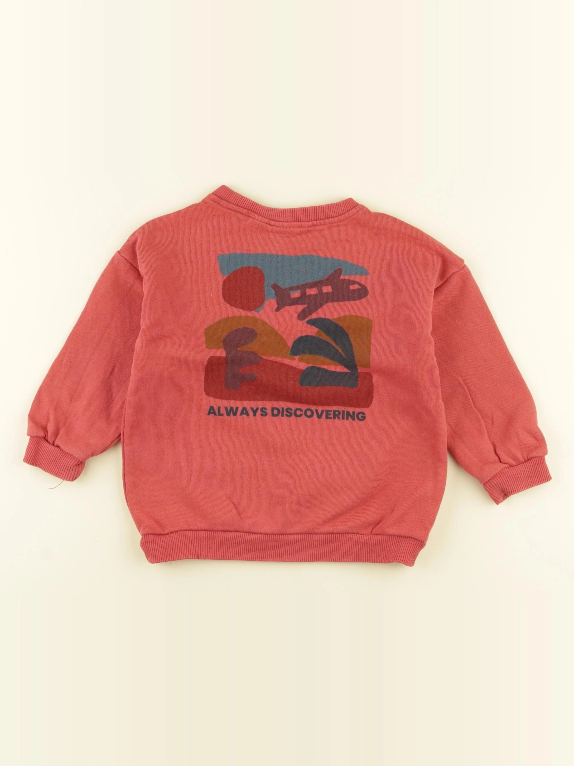 Zara - sweat imprimé au dos rouge - 12/18 mois