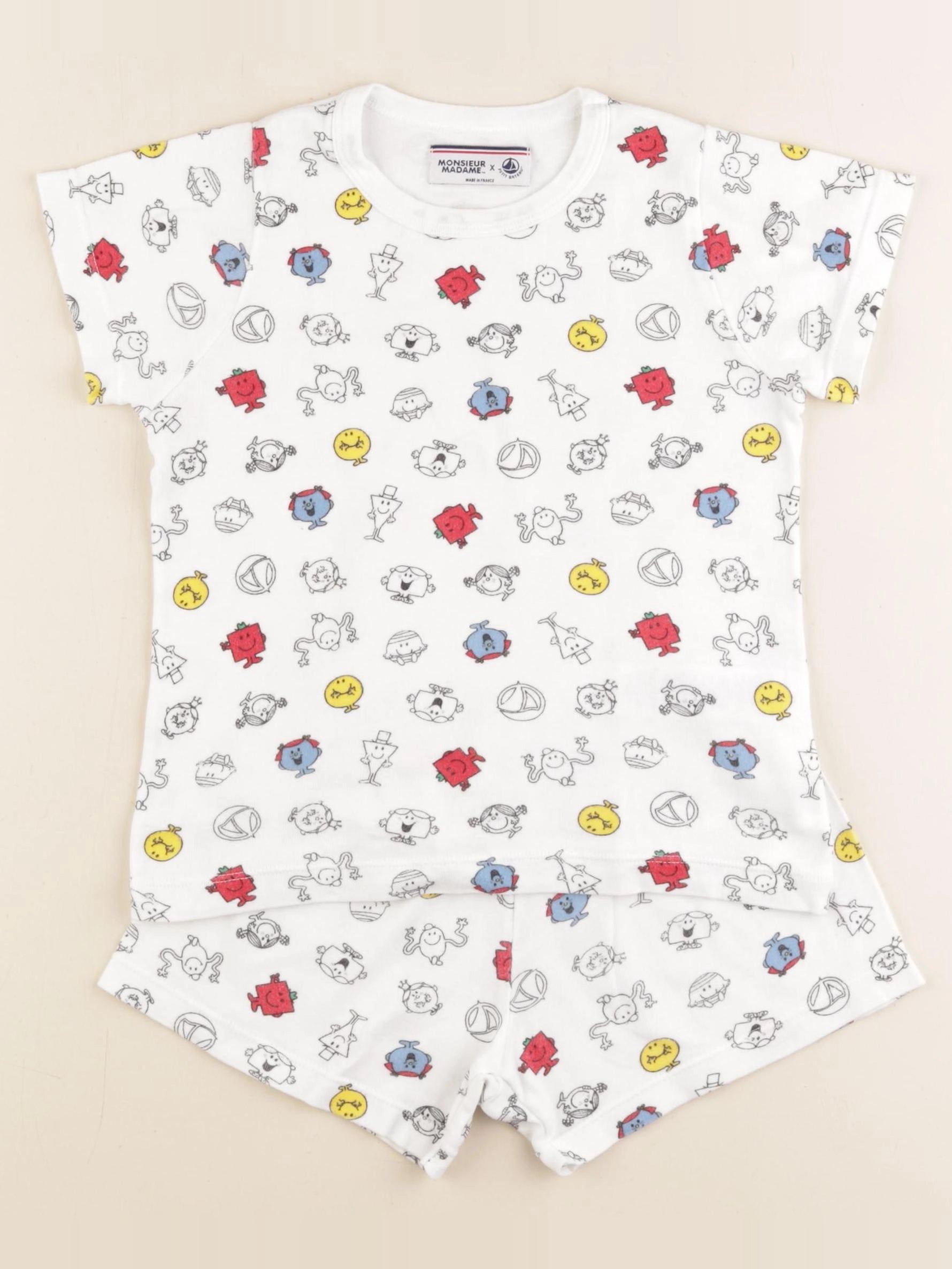 Petit Bateau - pyjama coton blanc - 4 ans