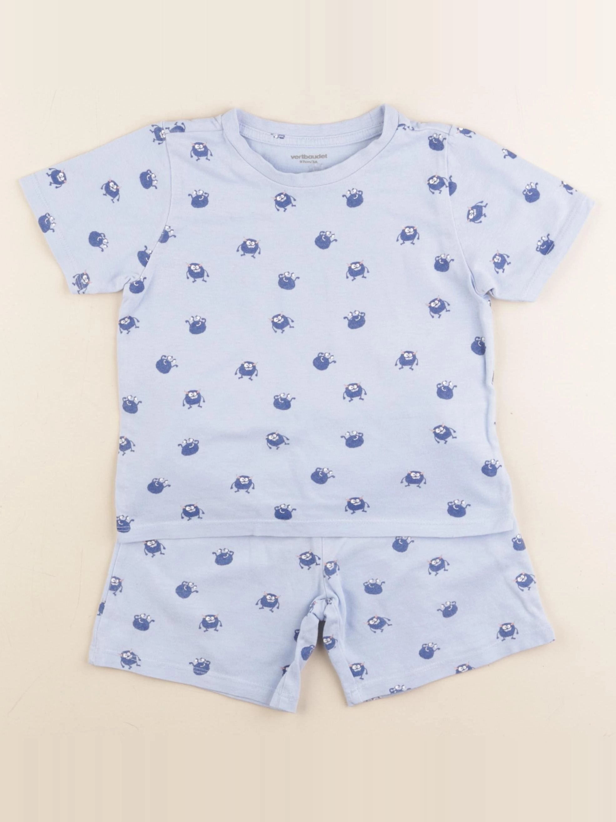 Vertbaudet - pyjama coton bleu - 3 ans