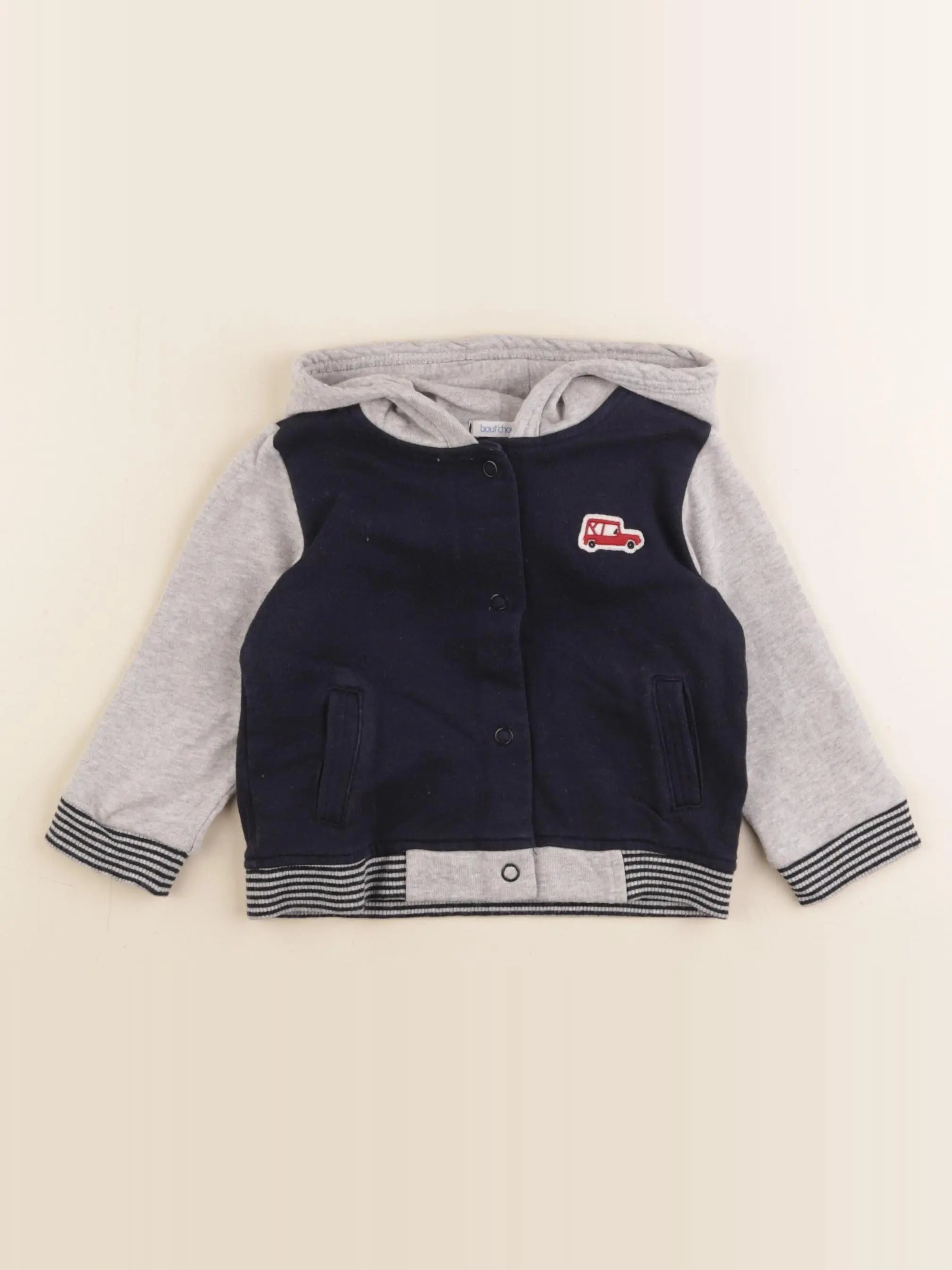 Boutchou - sweat bleu, gris - 12 mois