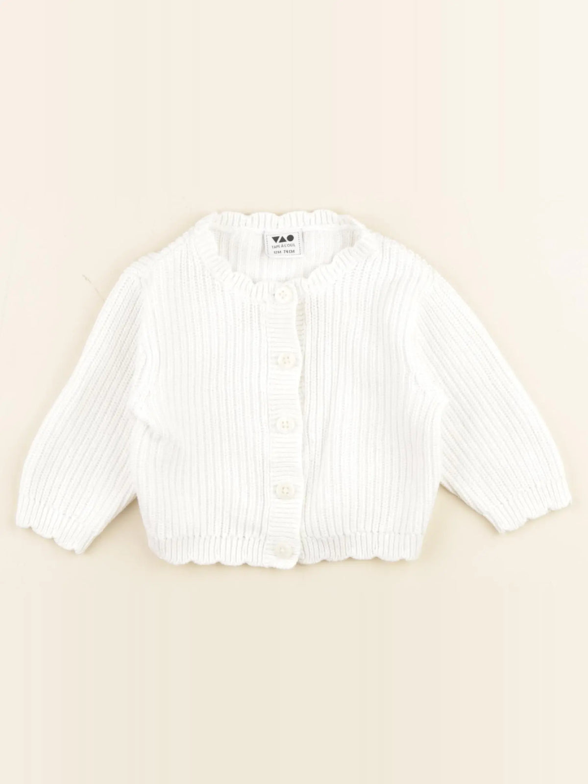 Tape à l'oeil - gilet blanc - 12 mois