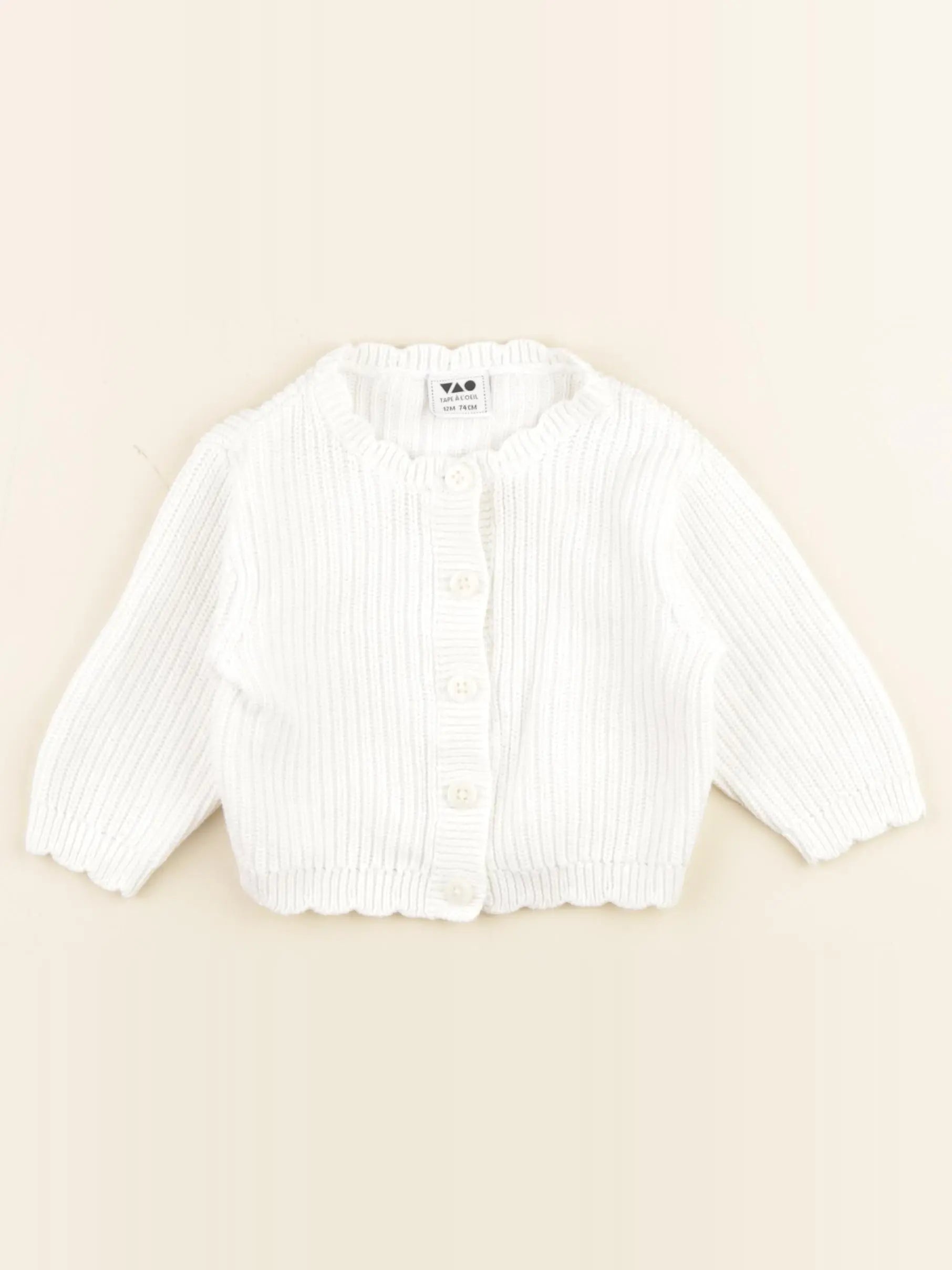 Tape à l'oeil - gilet blanc - 12 mois