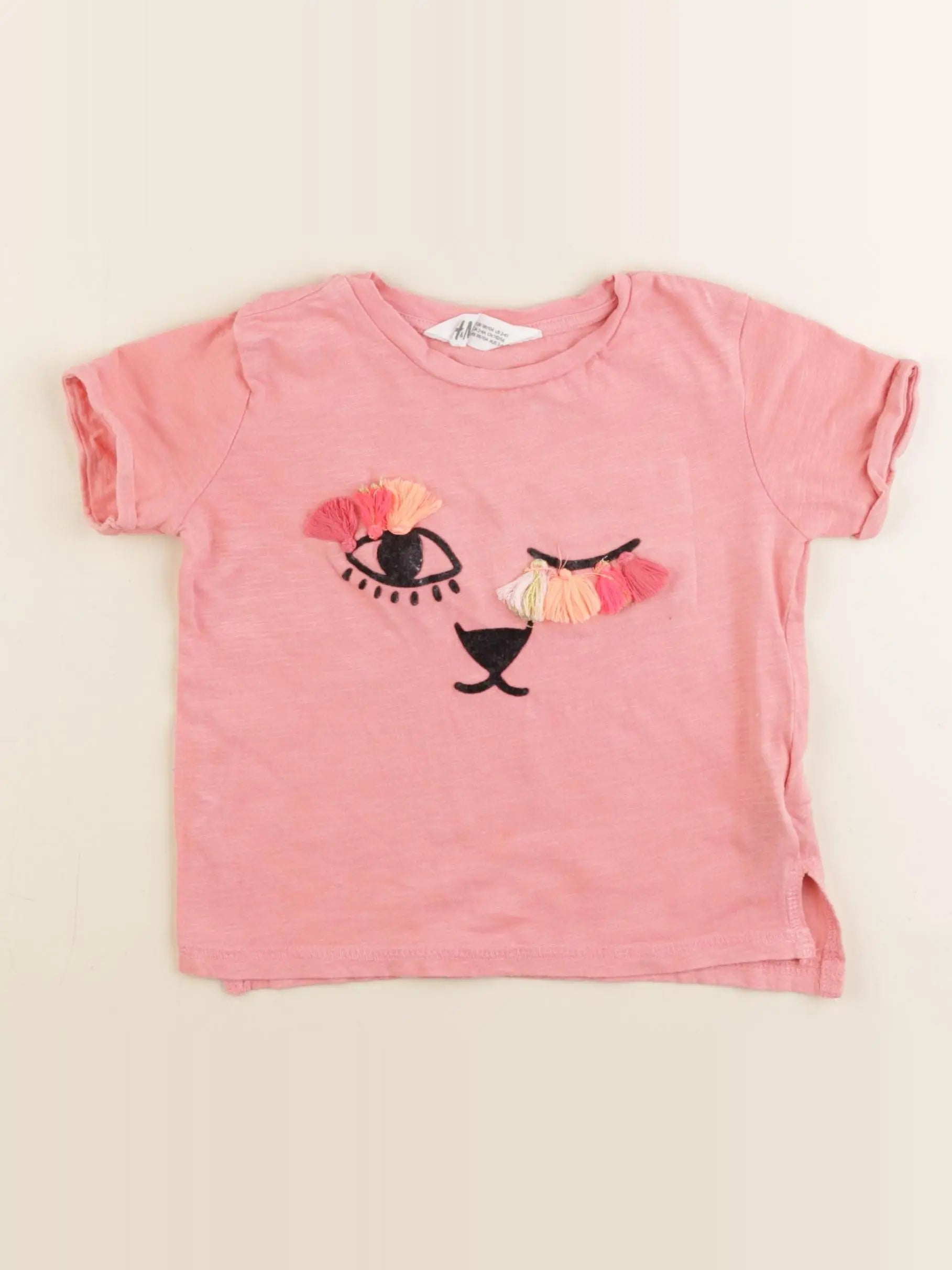 H&M - tee-shirt rose - 2/4 ans