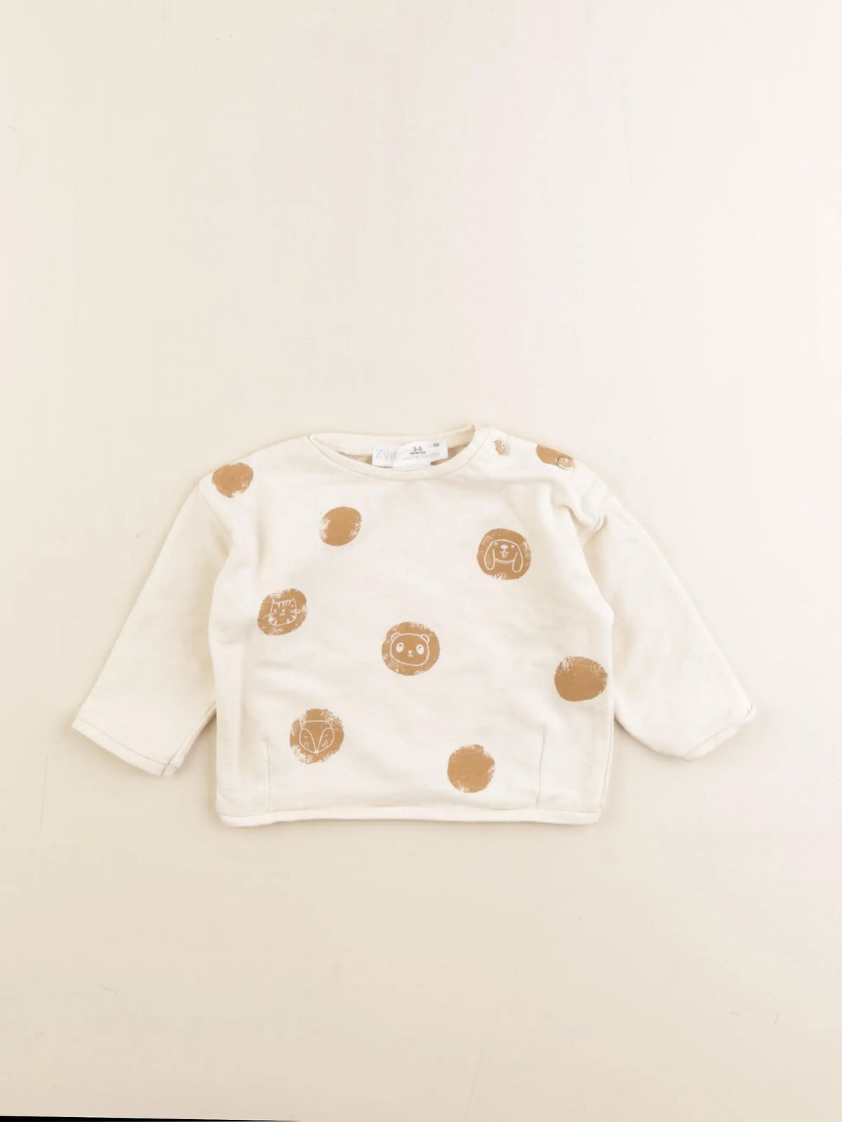 Zara - sweat marron - 3/6 mois