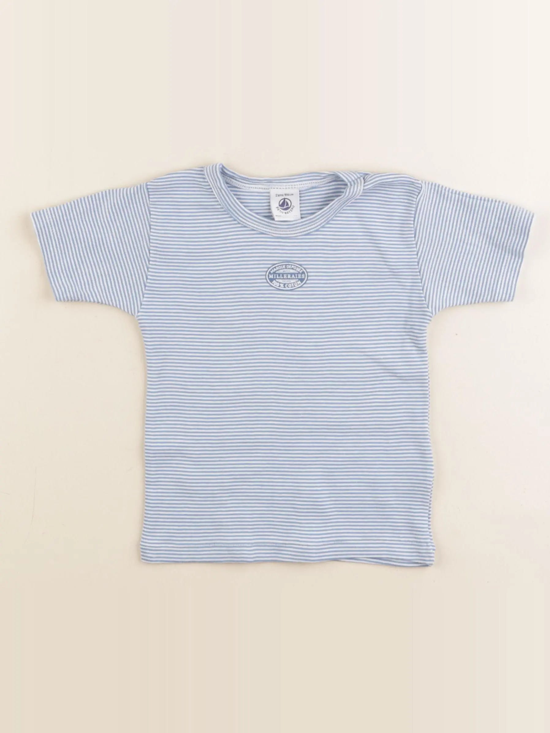 Petit Bateau - maillot de corps bleu - 2 ans