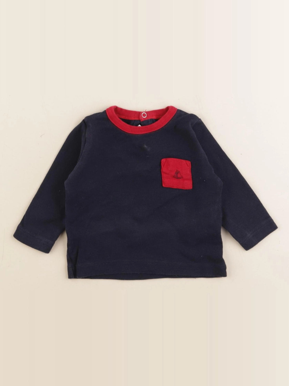 Petit Bateau - tee-shirt bleu, rouge - 6 mois