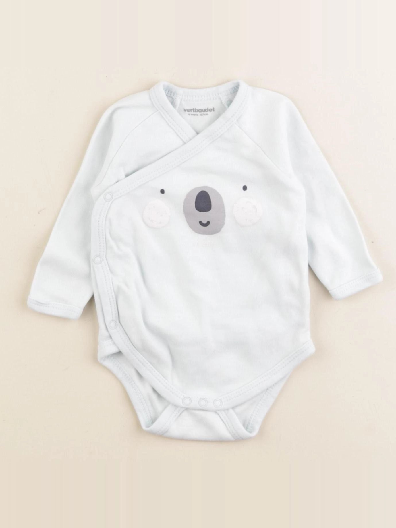 Vertbaudet - body bleu - 6 mois