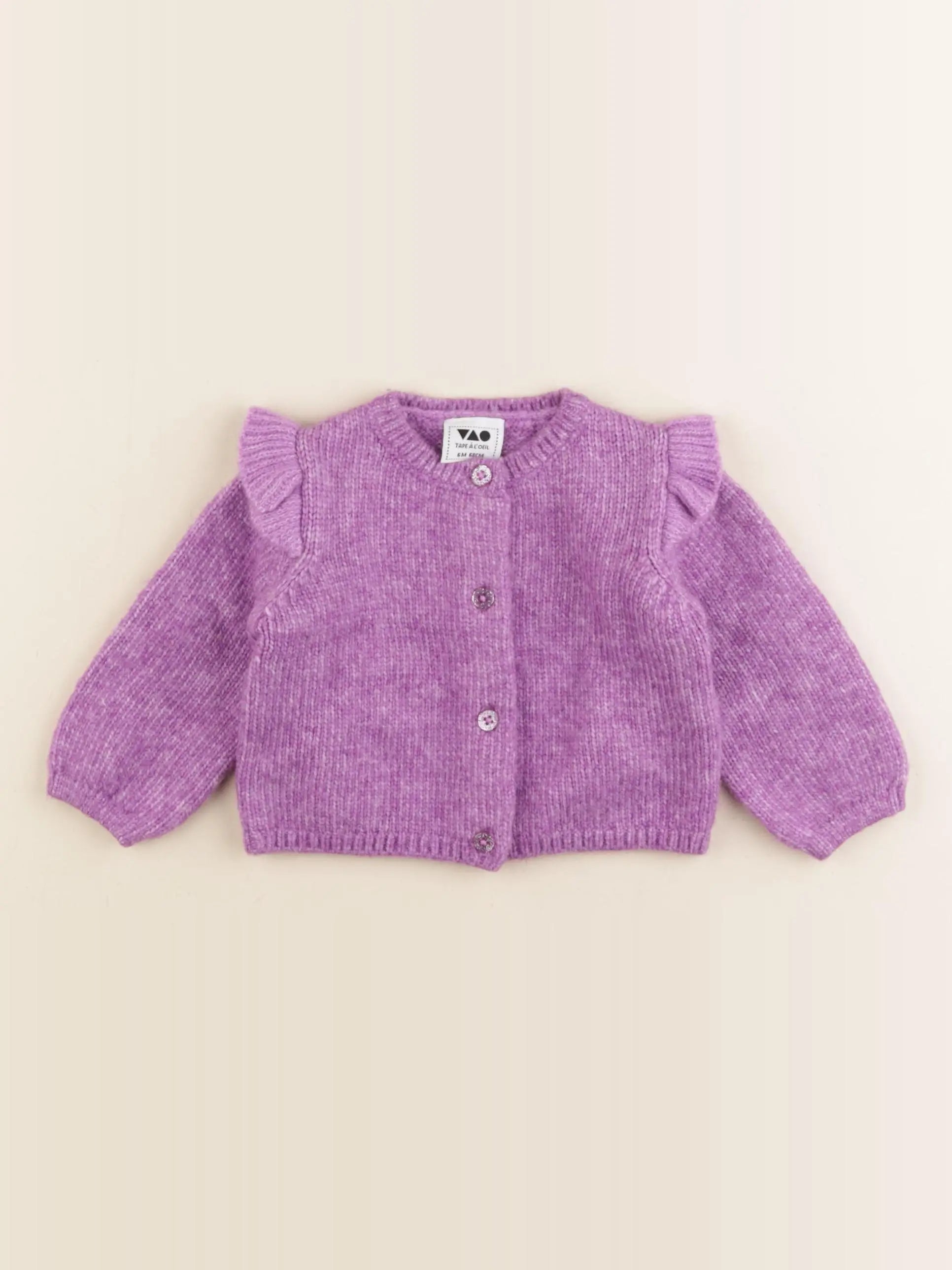 Tape à l'oeil - gilet violet - 6 mois