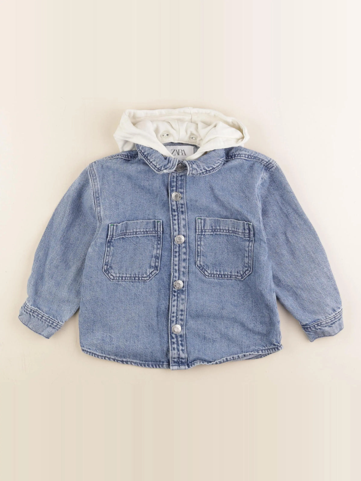 Zara - veste beige, bleu - 4 ans