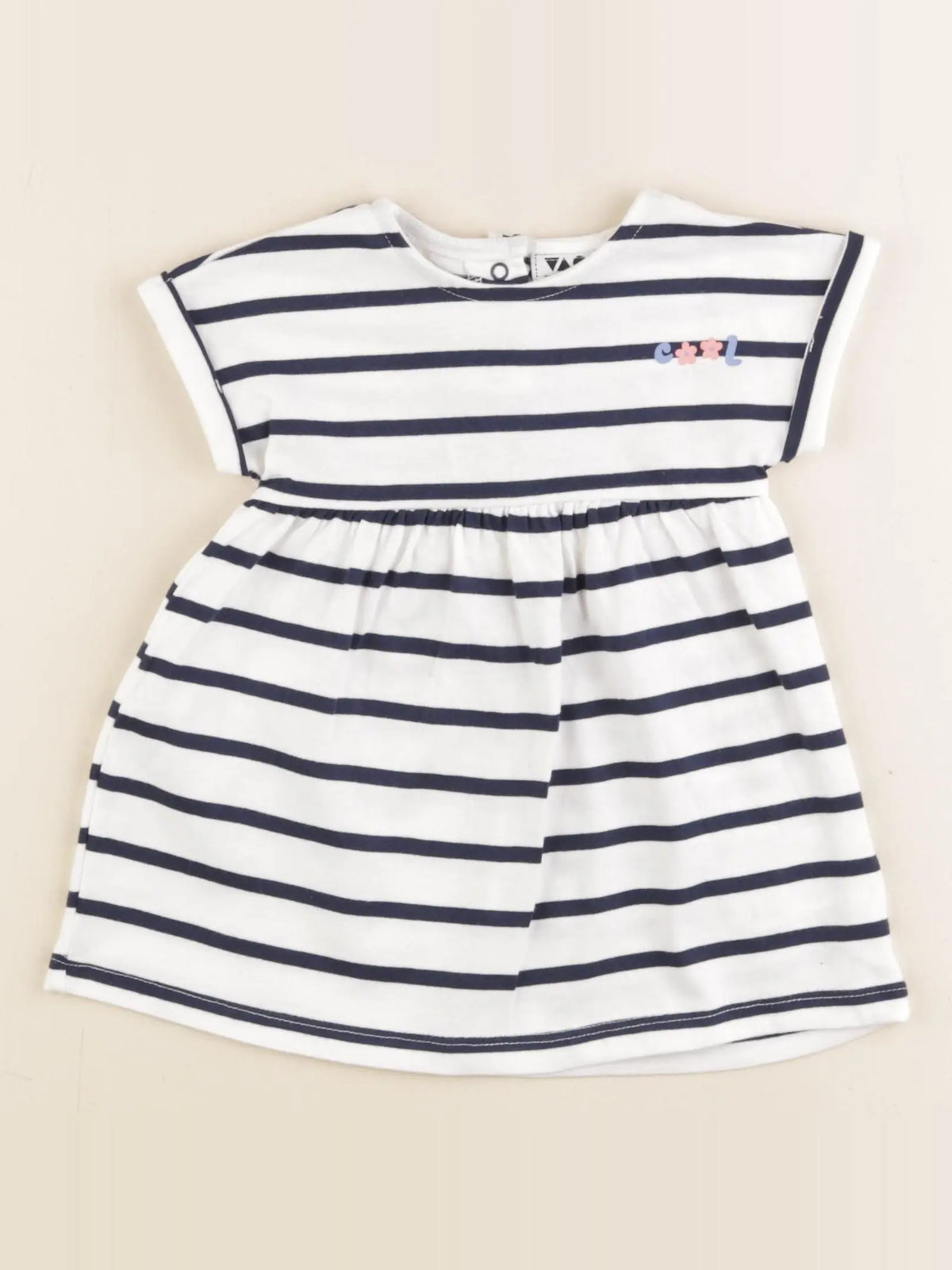 Tape à l'oeil - robe bleu, blanc - 6 mois