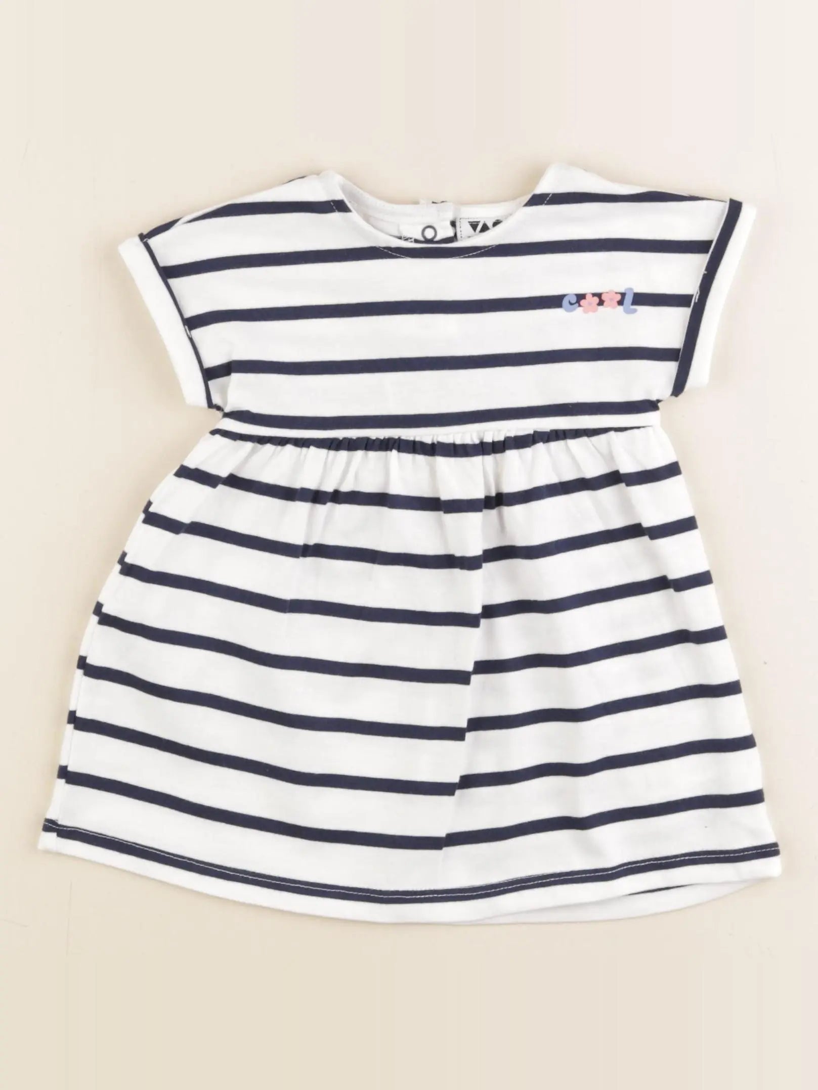 Tape à l'oeil - robe bleu, blanc - 6 mois