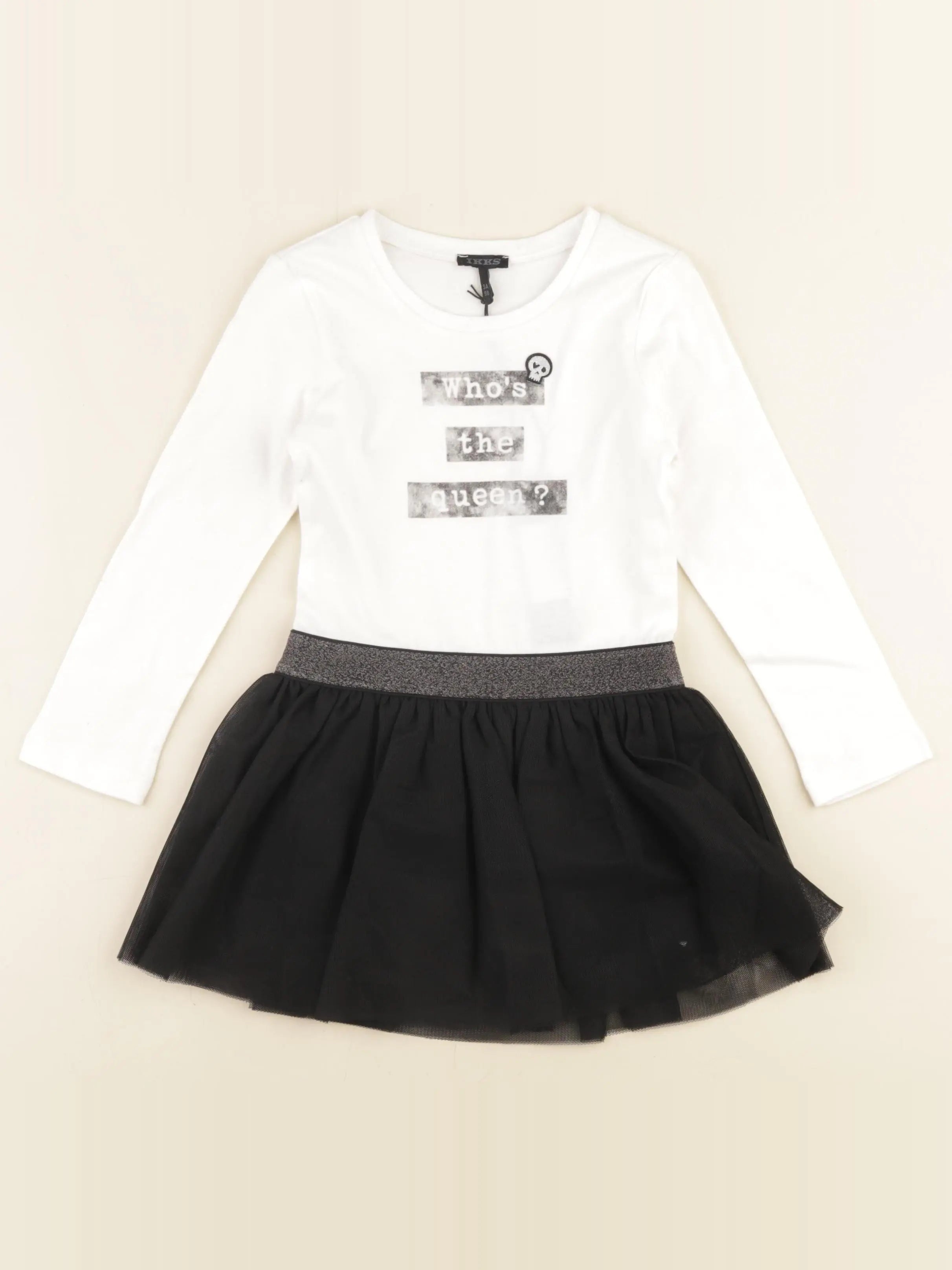 IKKS - robe blanc, noir - 3 ans