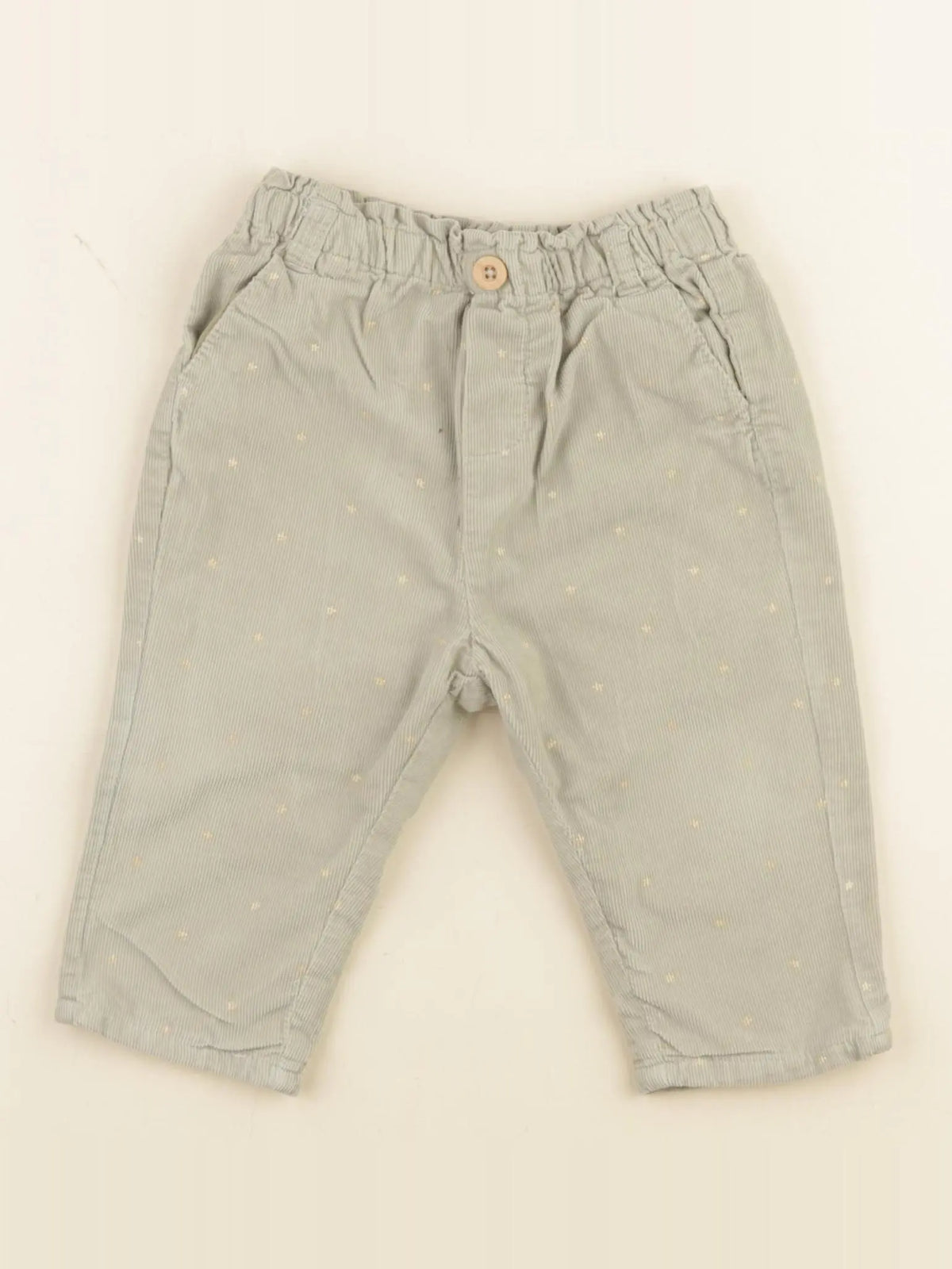 Vertbaudet - pantalon vert, or - 12 mois