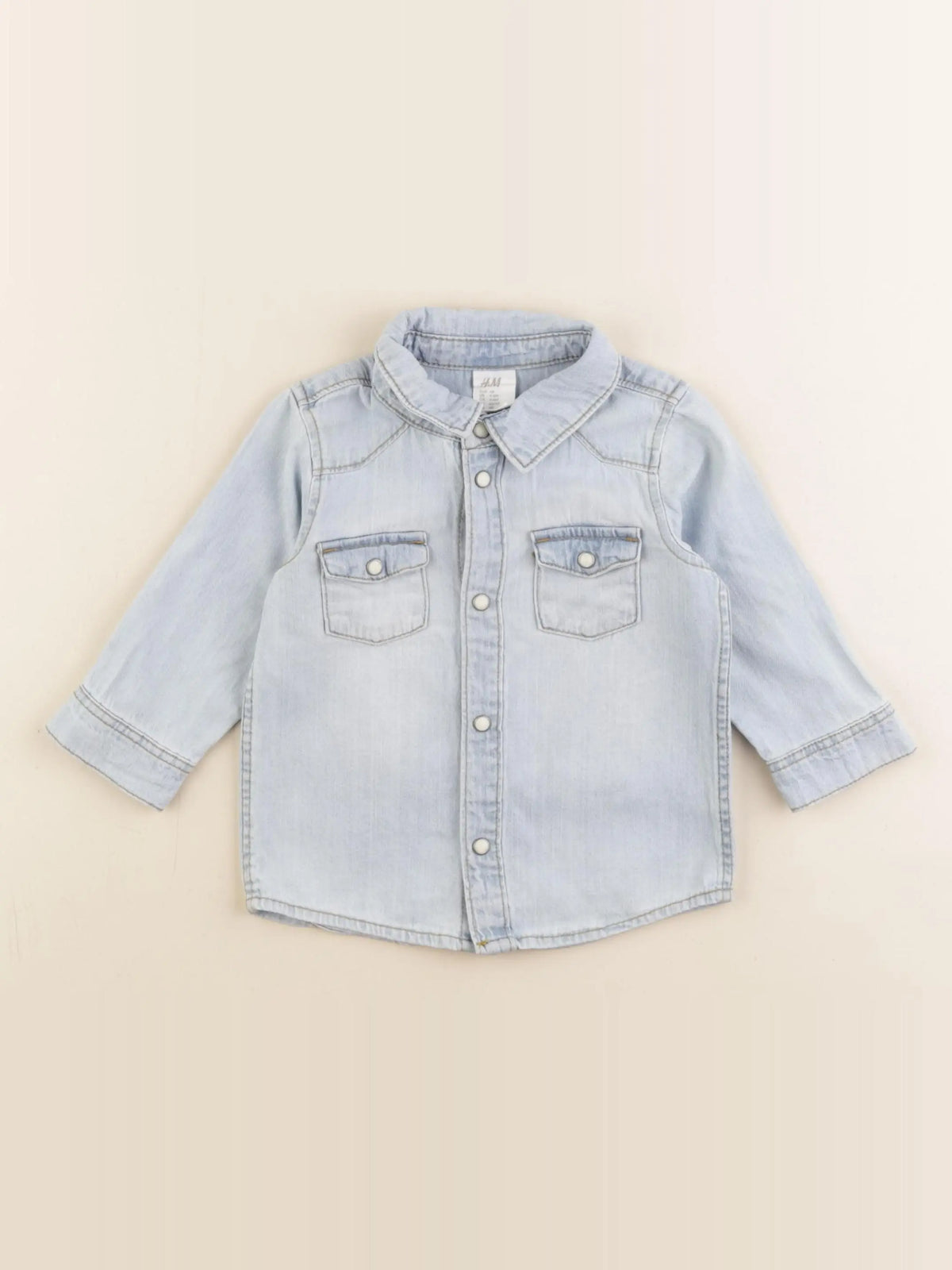 H&M - chemise bleu - 4/6 mois