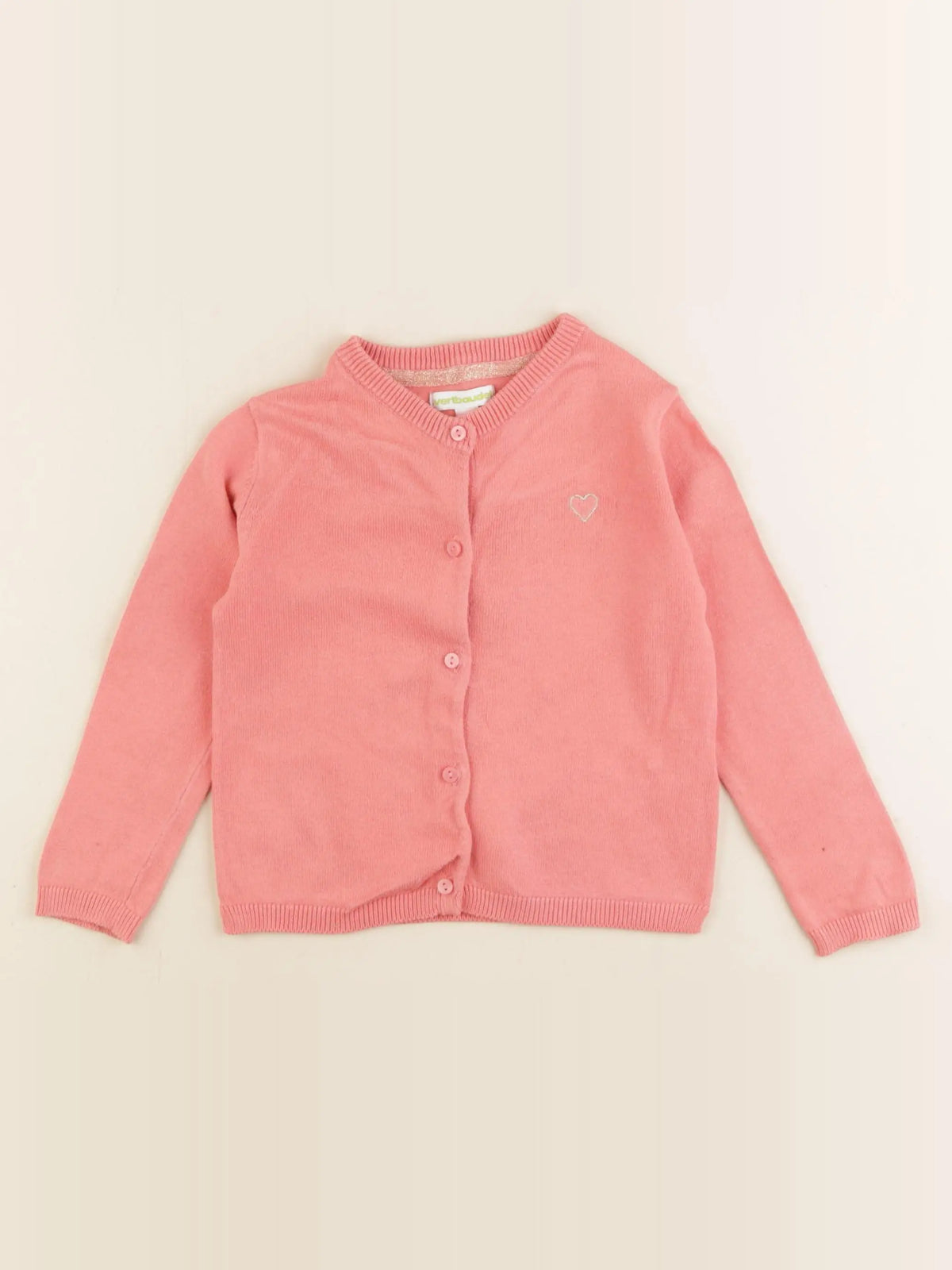 Vertbaudet - gilet orange, or - 3 ans