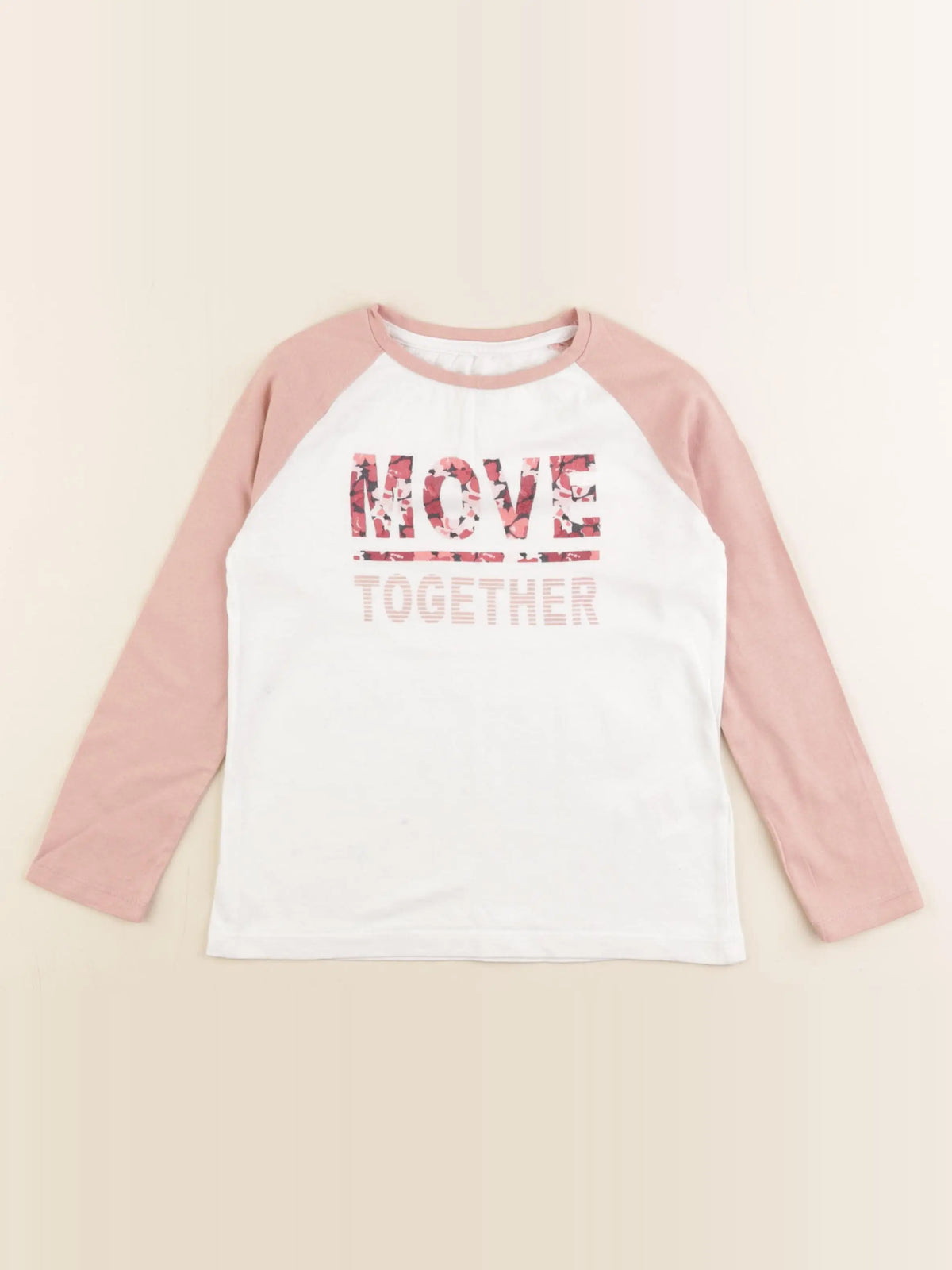 Vertbaudet - tee-shirt blanc, rose - 5 ans