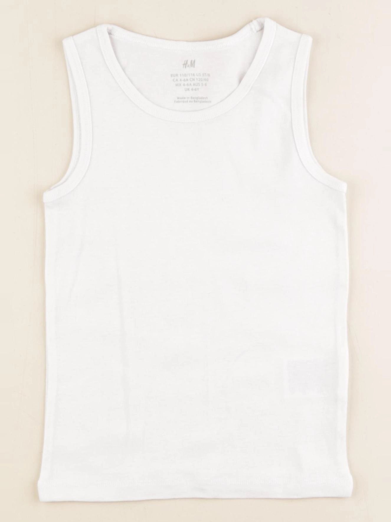 H&M - maillot de corps blanc - 4/6 ans