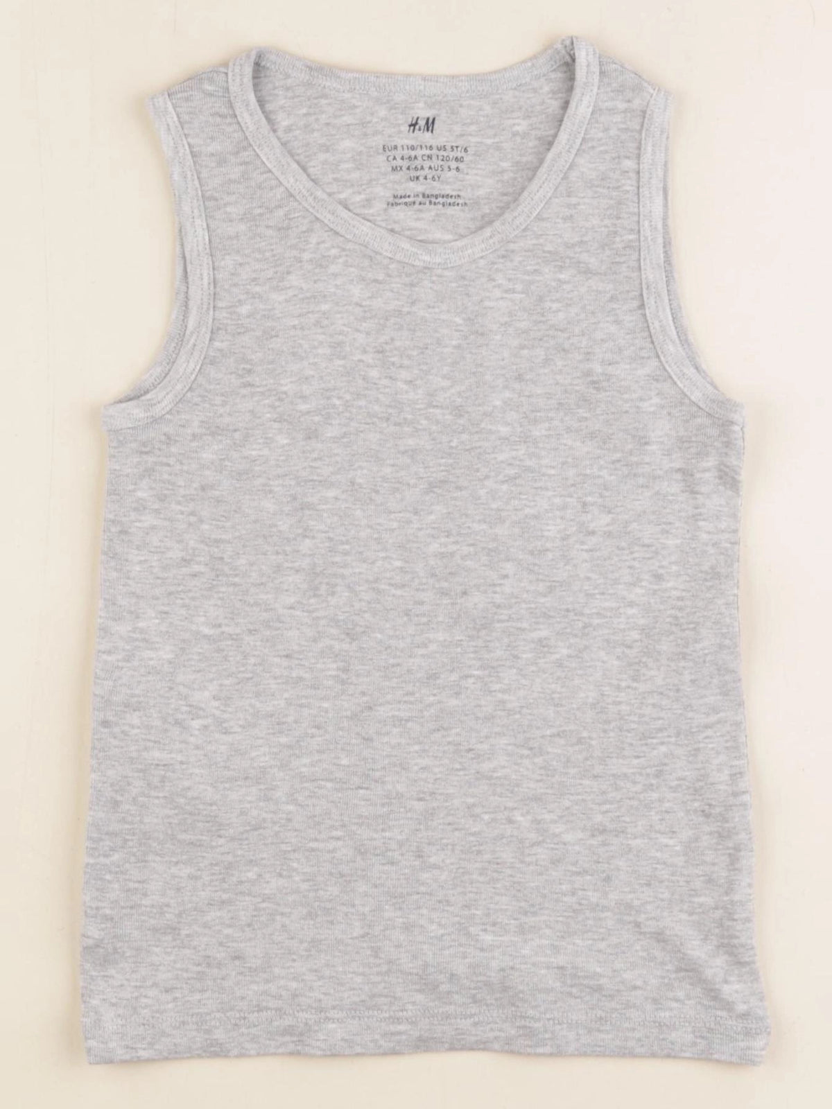 H&M - maillot de corps gris - 4/6 ans