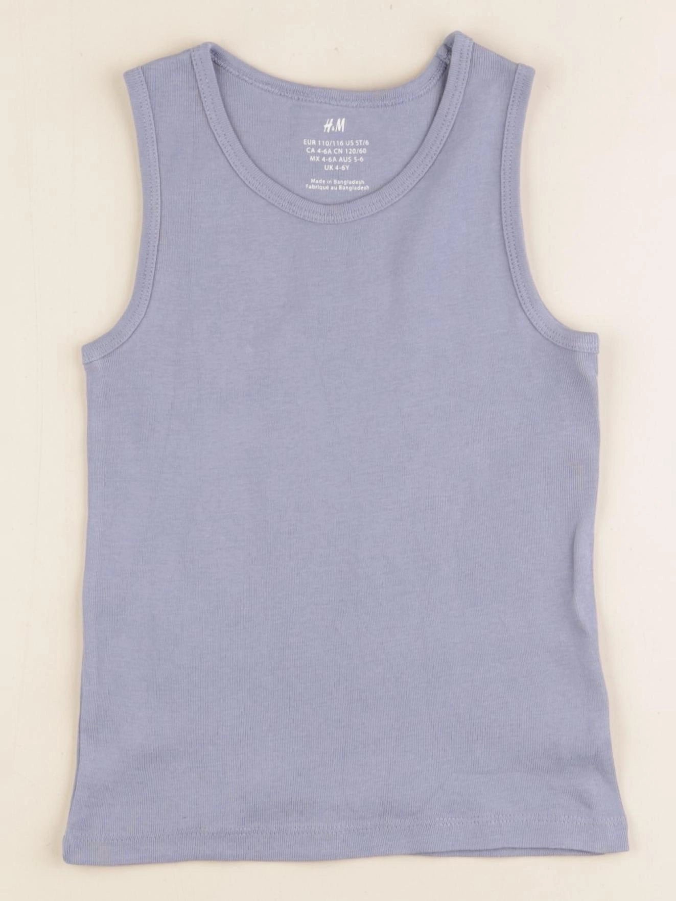 H&M - maillot de corps bleu - 4/6 ans