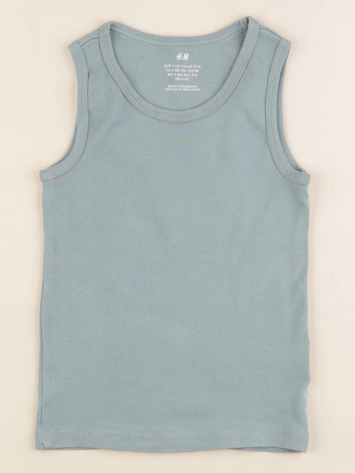 H&M - maillot de corps vert - 4/6 ans