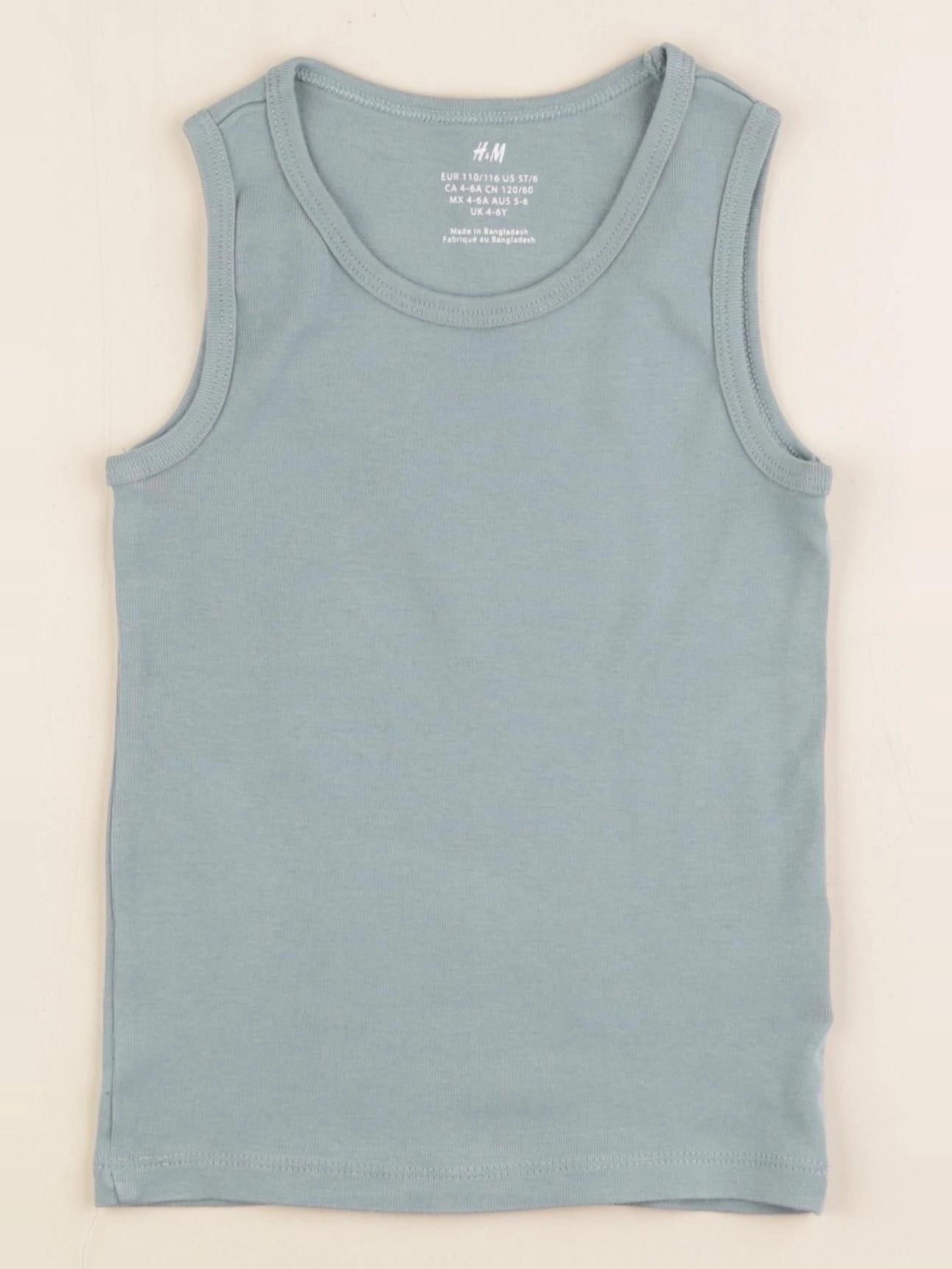 H&M - maillot de corps vert - 4/6 ans